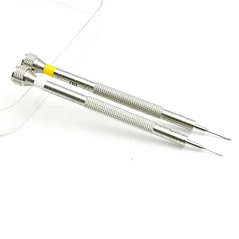 Zestaw śrubokrętów do naprawy zegarka, 2 sztuki śrubokrętów płaskich 0,6 mm - 2,0 mm, zestaw narzędzi do naprawy zegarków