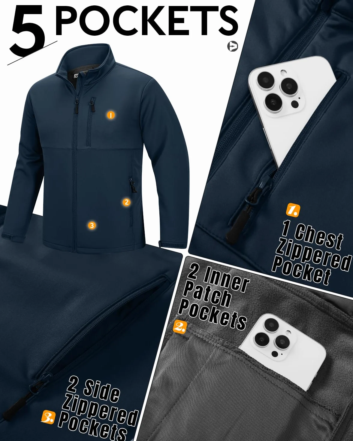 Outdoor Ventures Kurtka softshellowa męska wodoszczelna oddychająca turystyczna wiatrówka lekka sportowa