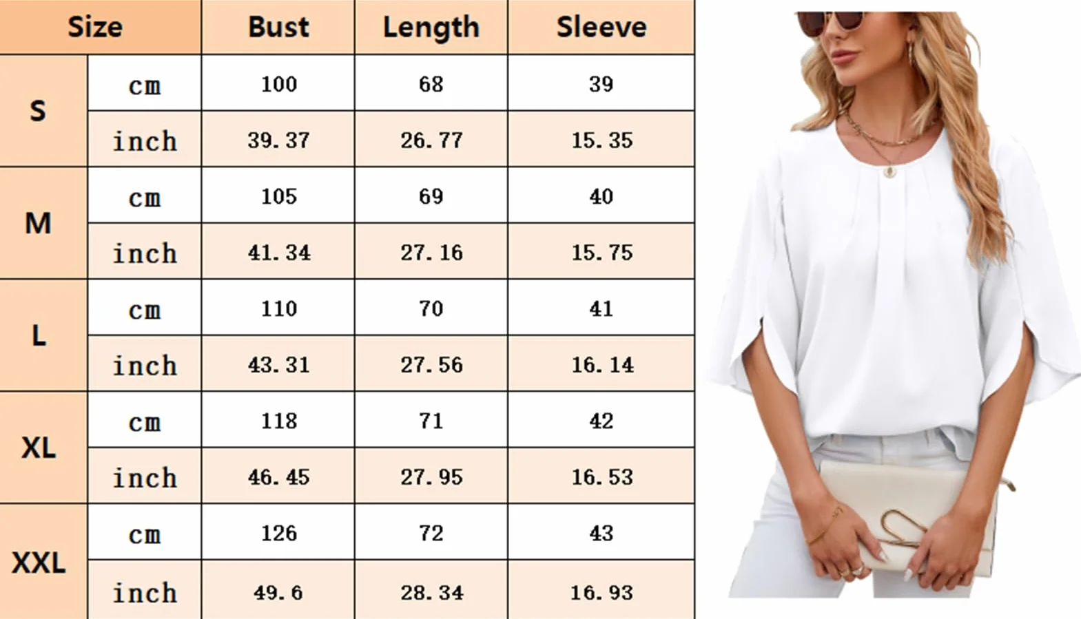 Damskie szyfonowe topy z rękawem 3/4 bluzki eleganckie tunika letnie