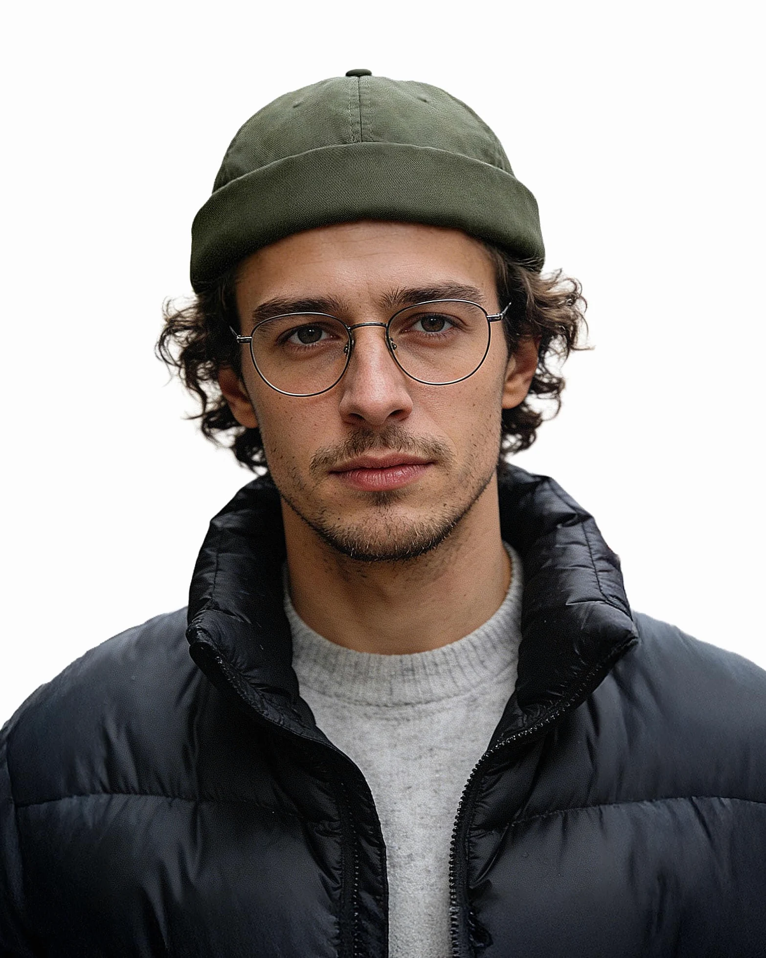 Clakllie Cotton Docker Cap Marynarska Portowa Oryginalna Męska Letnia Kryjąca Bez Daszka Zwijana Unisex, H-GD30-Zielony, Rozmiar Uniwersalny