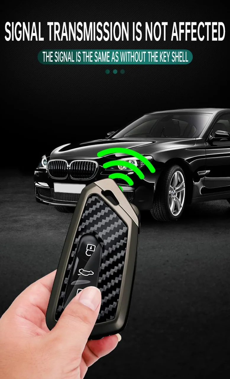 ontto Etui na kluczyki samochodowe pasuje do VW Golf 8, GTI, ID.3, ID.4, ID.6, ID.7, Tiguan, Passat B9, do Skoda Octavia Seat, Leon, Born, etui na klucze, z włókna węglowego, etui ochronne na pilot