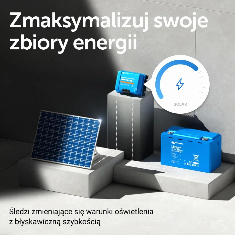 Victron Energy SmartSolar MPPT 100V 50 amp 12/24-Volt Kontroler Ładowania Słonecznego (Bluetooth)