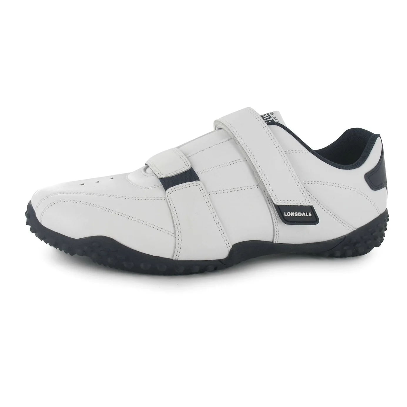 Lonsdale Fulham męskie buty sportowe z zapięciem na rzepy, biały - biały granatowy - 47 EU