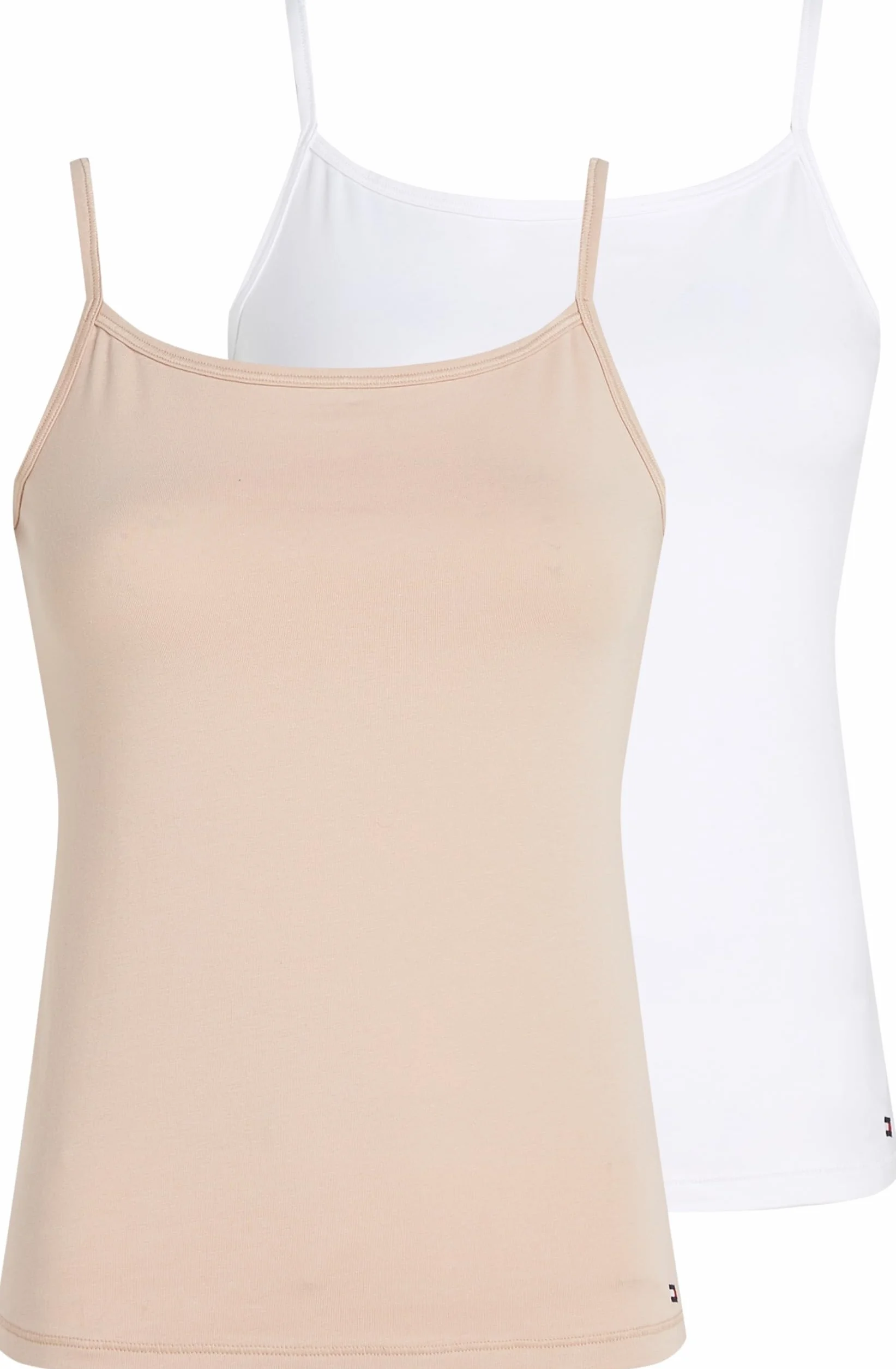 TOMMY HILFIGER Damski 2-pak CAMI UW0UW05957, pomarańczowy, S, Pomarańczowy (biały/mglisty róż), S