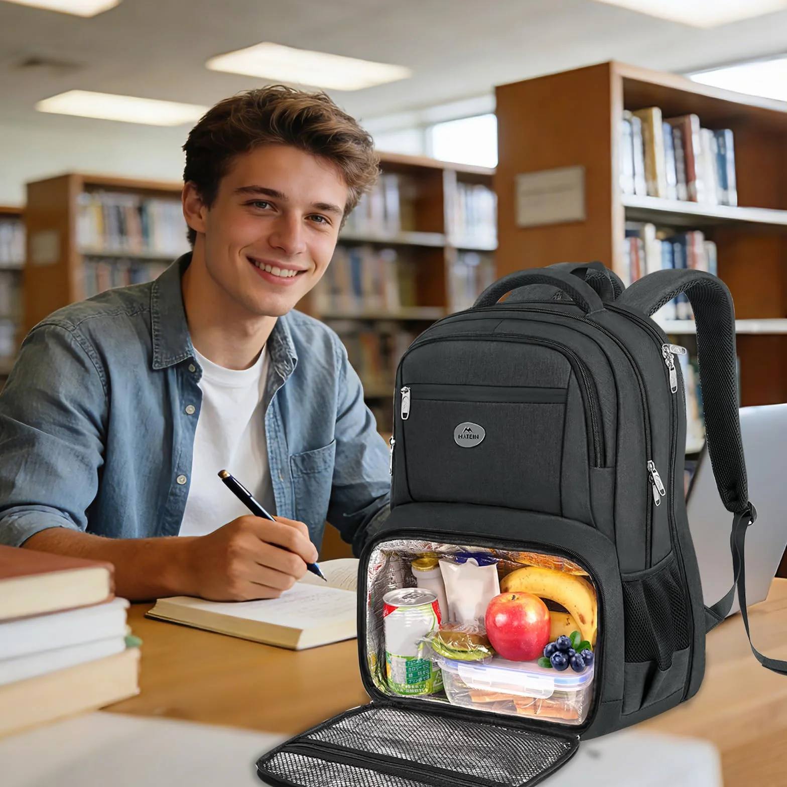 Plecak na laptopa MATEIN 17 cali z przegrodą chłodzącą, lunchpack, plecak podróżny dla mężczyzn, antykradzieżowy plecak chłodzący zgodny z TSA do pracy