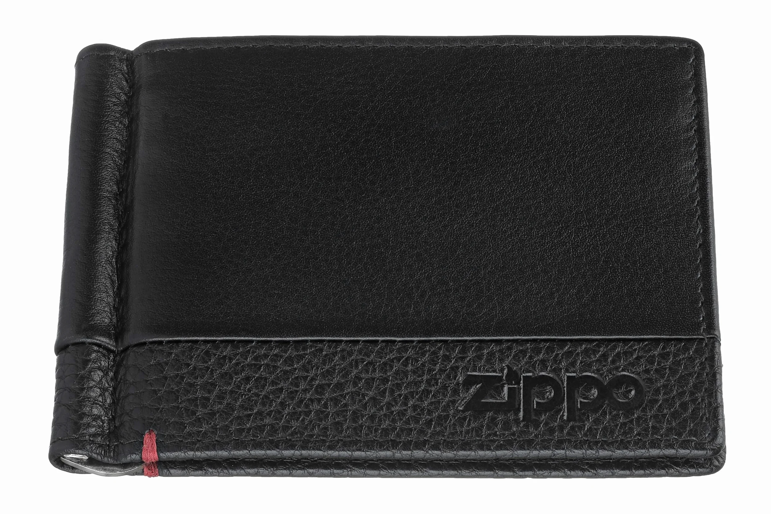 Zippo Portfel, ze Skóry, Portmonetka dla Kobiet i Mężczyzn, Portfel z Ochroną Rfid i z Klipsem na Pieniądze, Optymalny na Karty i Banknoty, Czarny