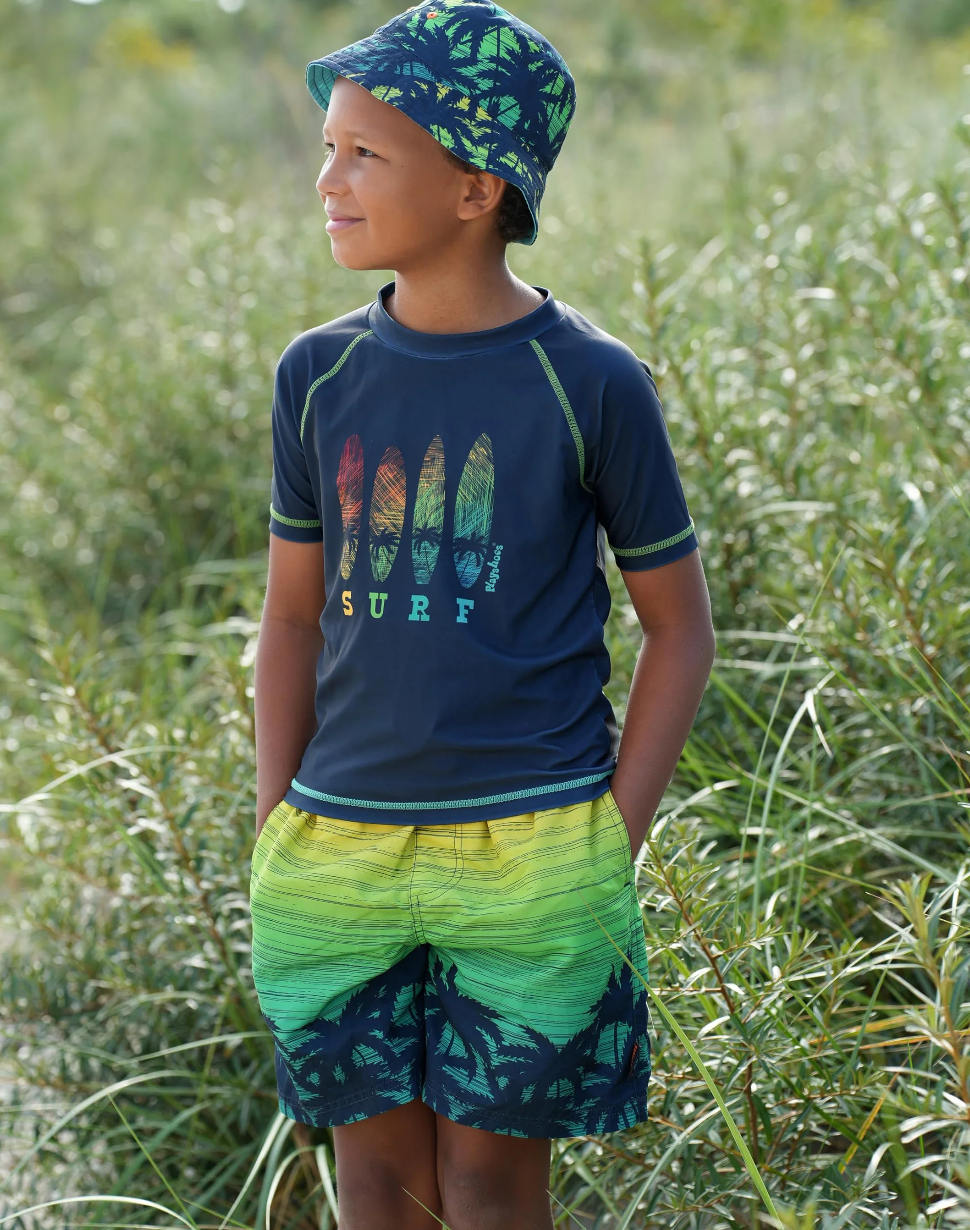 Playshoes Dwuczęściowy zestaw kąpielowy z ochroną UV, Surf, 134-140