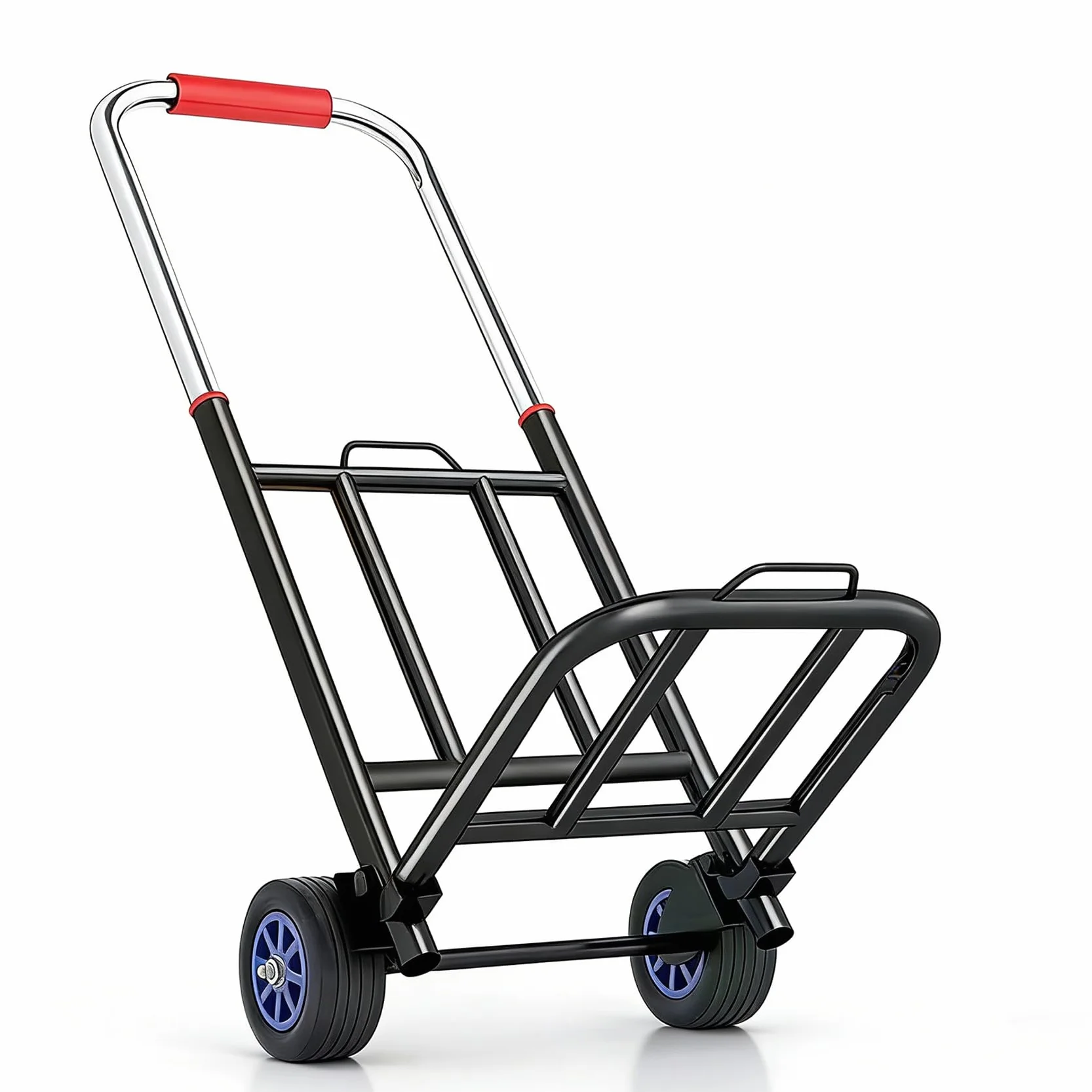 Składany wózek transportowy z nierdzewnej stali & z regulacją wysokości (69-103 cm) – wózek transportowy o udźwigu 80 kg i 10 cm cichych gumowych kół, stabilny i oszczędny pod względem przestrzeni dla