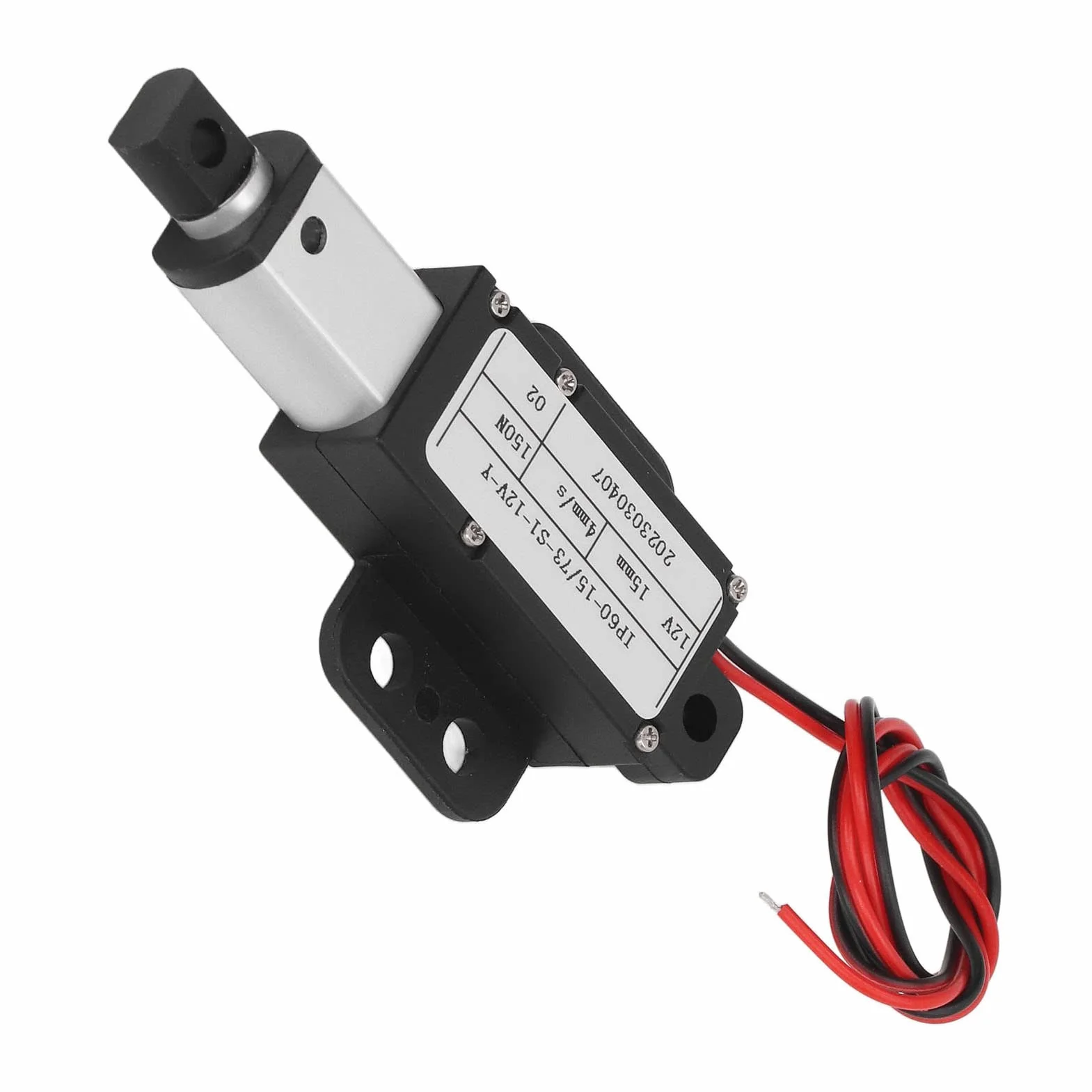 Elektryczny Mikro Siłownik Liniowy, Skok 0,59, 150 N / 33,7 Funta, prędkość 0,15 / sek.Mini metalowy aktuator ruchu Mały 12v Dc Serwomotor z uchwytem montażowym do masażu Sofa (Z Wspornikiem)