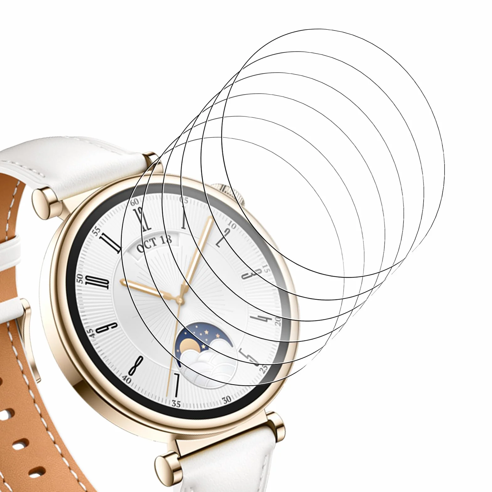 6 sztuk folii ochronnej do Huawei Watch GT 6 41 mm / GT 5 41 mm / GT 4 41 mm, HD folia ochronna ze szkła hartowanego, odporna na zarysowania, bez pęcherzyków powietrza