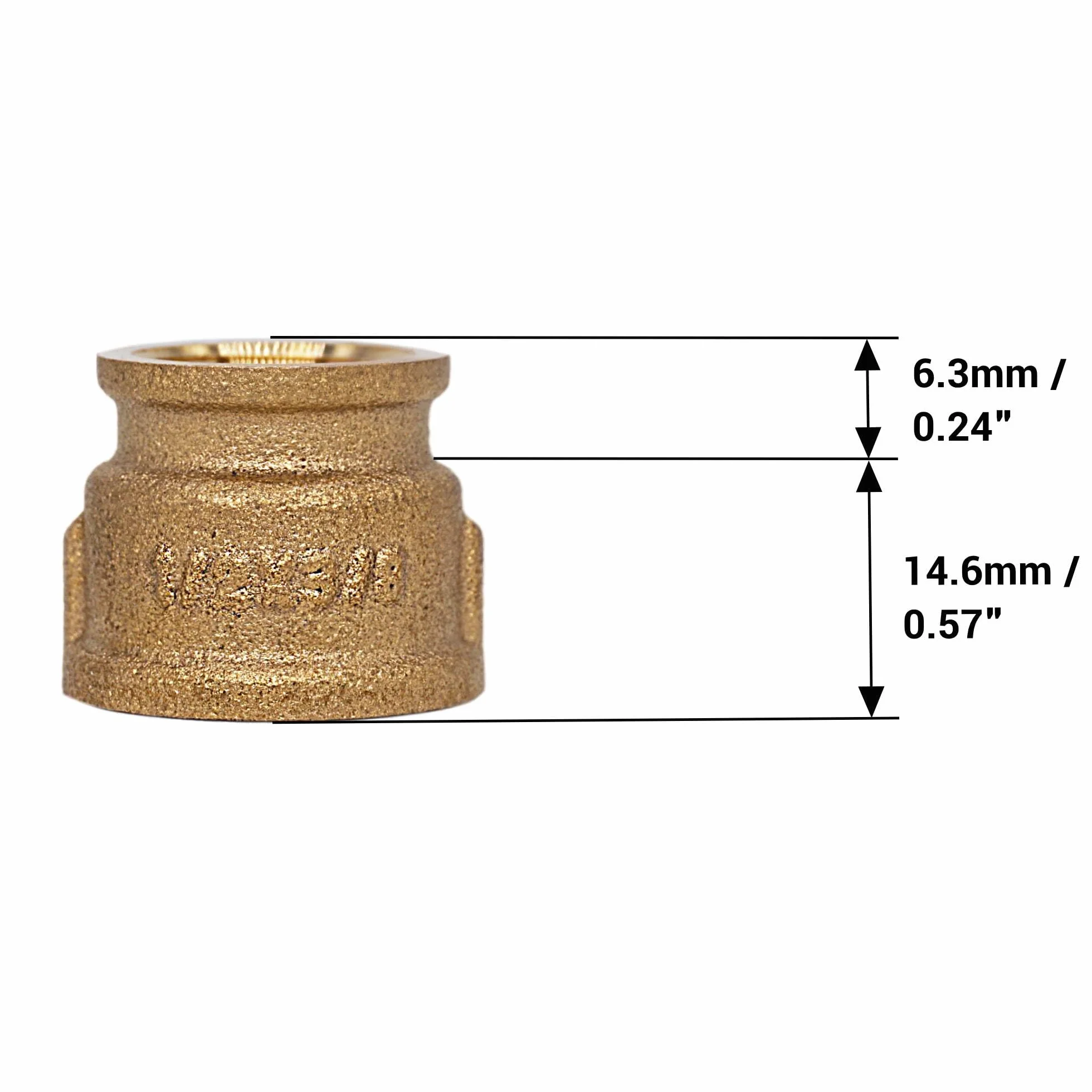 SKIR'CO (8 szt.) Mosiężne mufy redukcyjne 1/2" x 3/8" gwint wewnętrzny, mosiężne złączki rurowe, redukcja, gwint żeński BSP