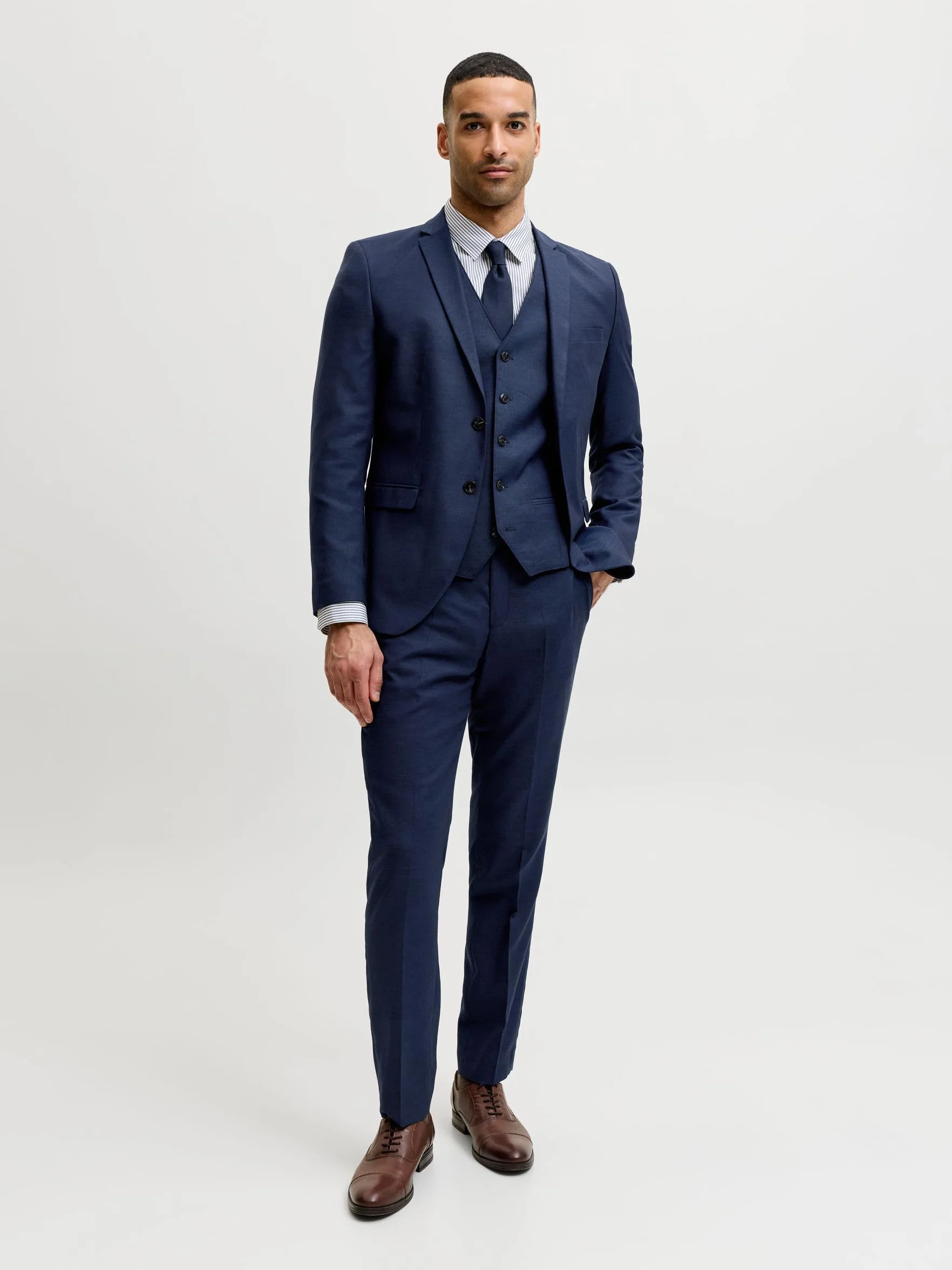 JACK & JONES Męska kurtka Jprsolaris Blazer Noos, Niebieski (ciemny granatowy, granatowy, 48