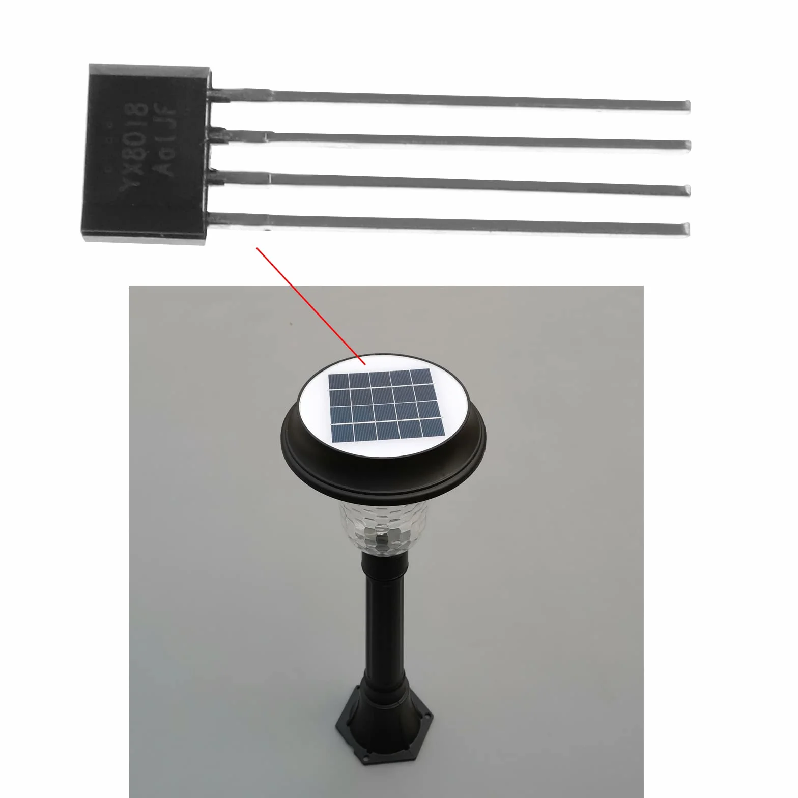 OTOTEC 20 szt. YX8018 Solarny układ sterowania światłem trawnika sterownik LED solarny tranzystor światła ogrodowego TO-94 1,2 V 30 mA komponent elektroniczny