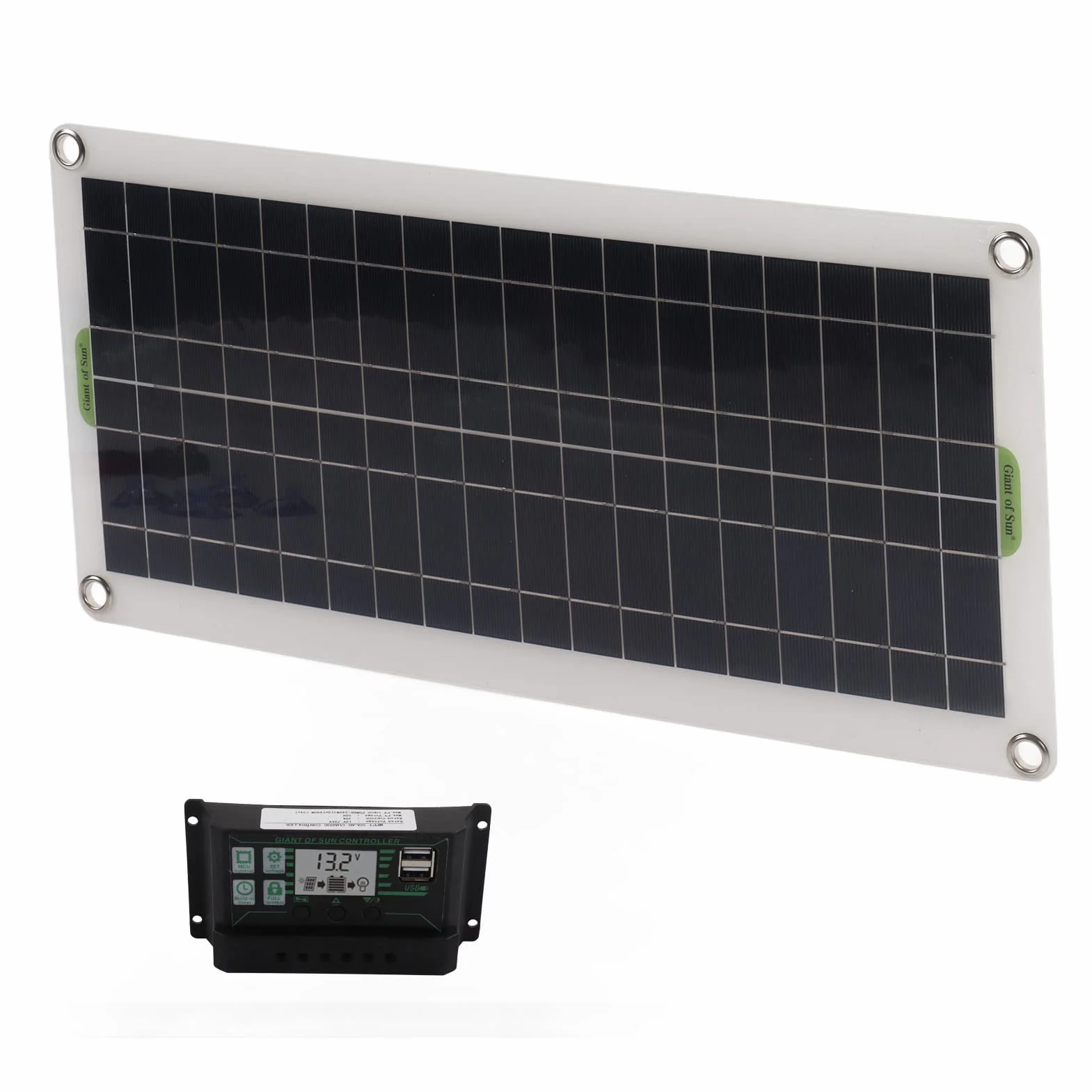 Akcesoria RV Polikrystaliczny panel słoneczny 30W + kontroler 30A Podwójny regulator napięcia USB Ładowanie 12V
