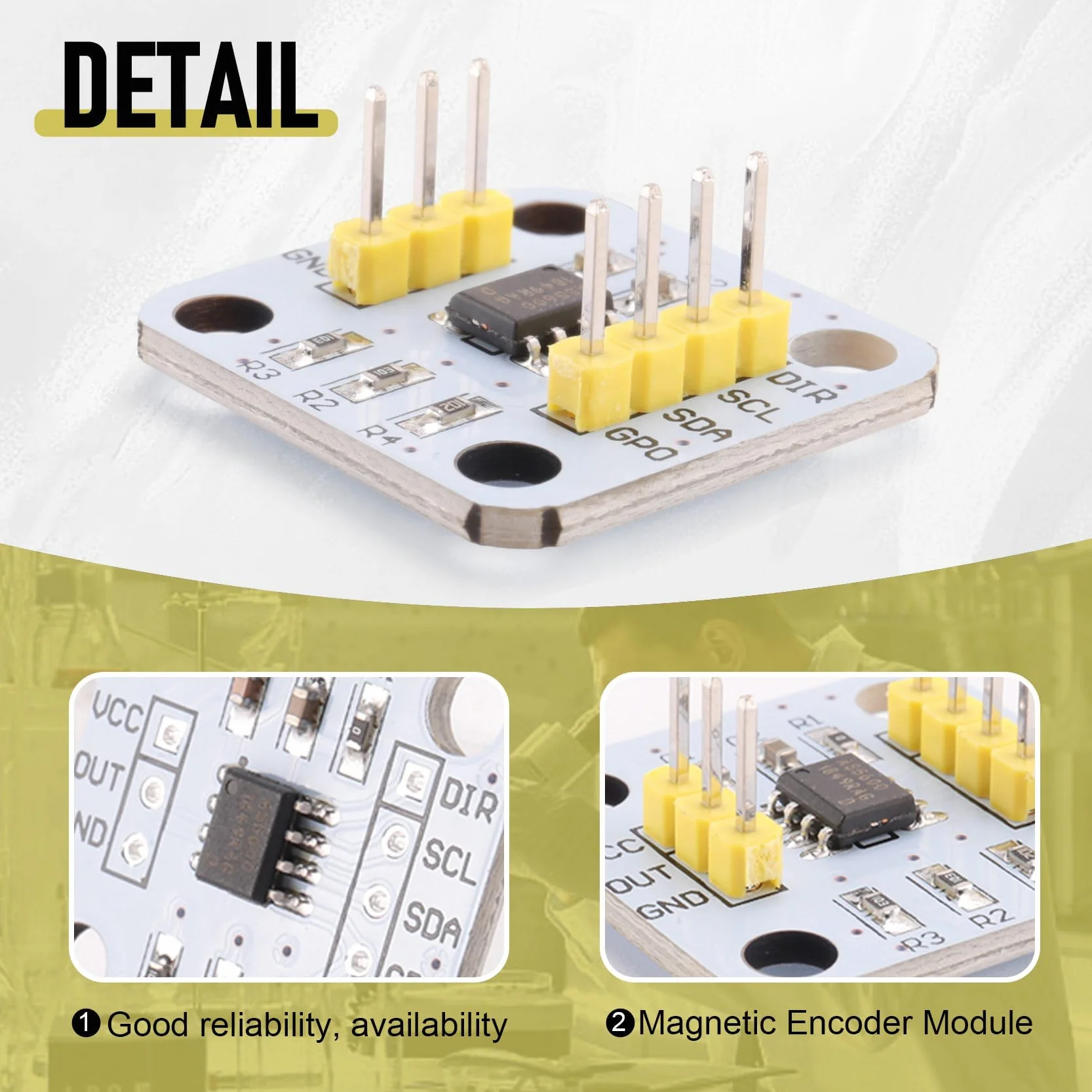 5 . AS5600 Magnetic Encoder Indukction Angle Measurement Sensor Module 12Bit High Precision