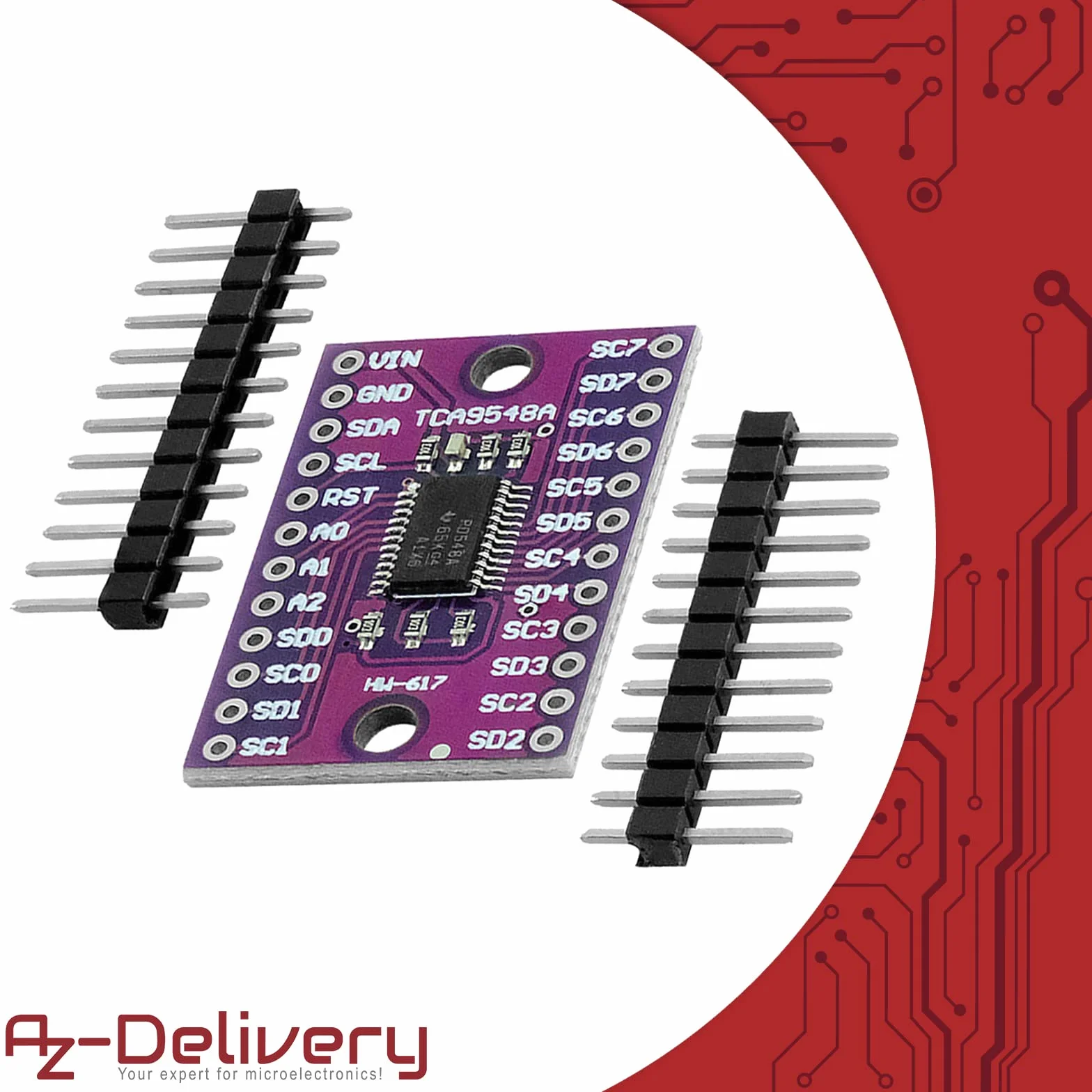 AZDelivery 3 x Multiplekser PCA9548A I2C 8-kanałowy multiplekser kompatybilny z Arduino w tym e-Book!