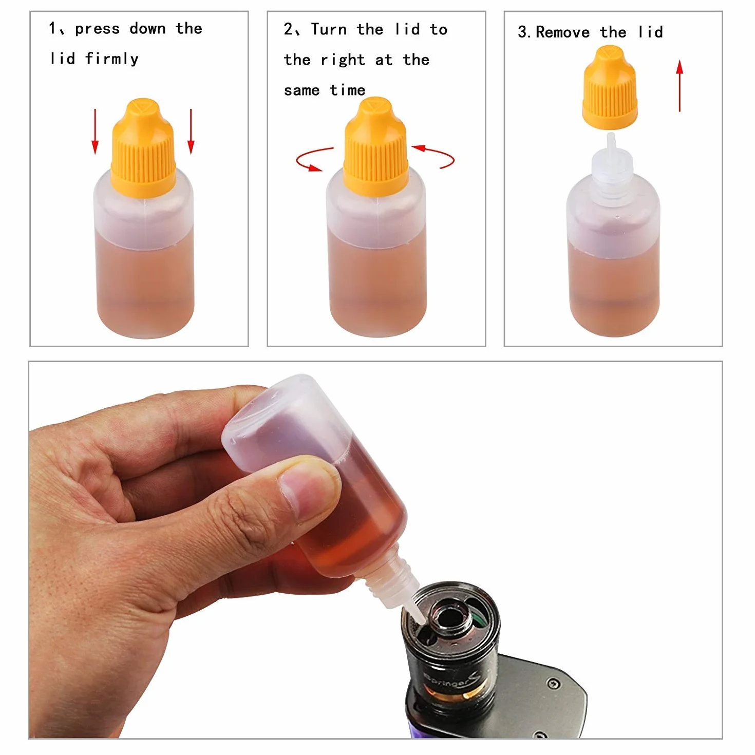 21 sztuk butelek z tworzywa sztucznego, 10 ml, puste butelki z kroplomierzem, do kropli do oczu, Essential Oil Eliquids (kolor losowy)