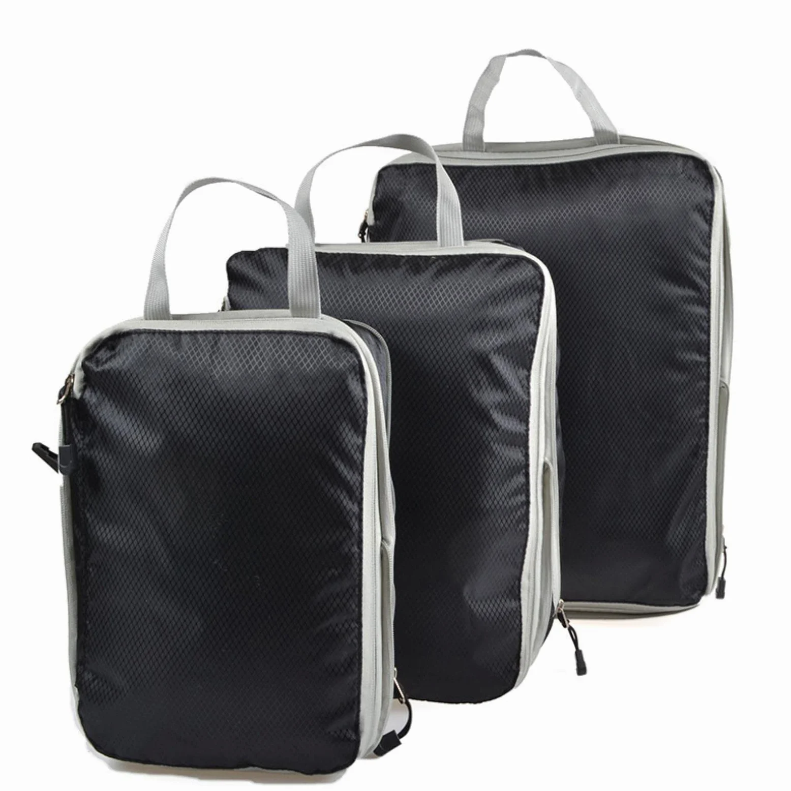 1 szt. Kostki do pakowania Składana wodoodporna torba podróżna do przechowywania Walizka Nylon Przenośna z torebką Organizator bagażu – duży 40X30CM Tylko 1, czarny (niebieski, błękitny średni Tylko