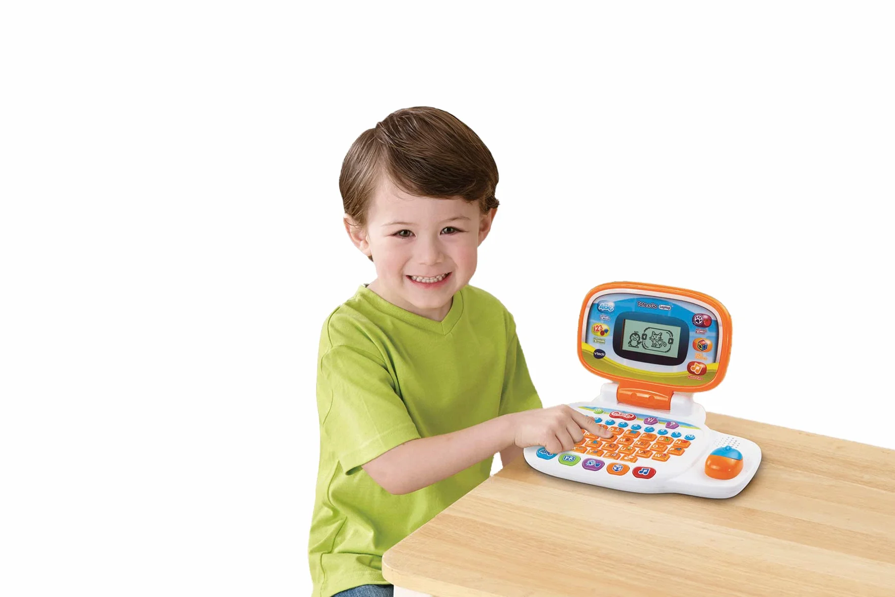 VTech 155403 Przedszkole laptop interaktywny edukacyjna zabawka komputerowa dla dzieci z 30 aktywnościami odpowiednia dla dzieci 3, 4, 5+ lat chłopców i dziewcząt, biały/pomarańczowy
