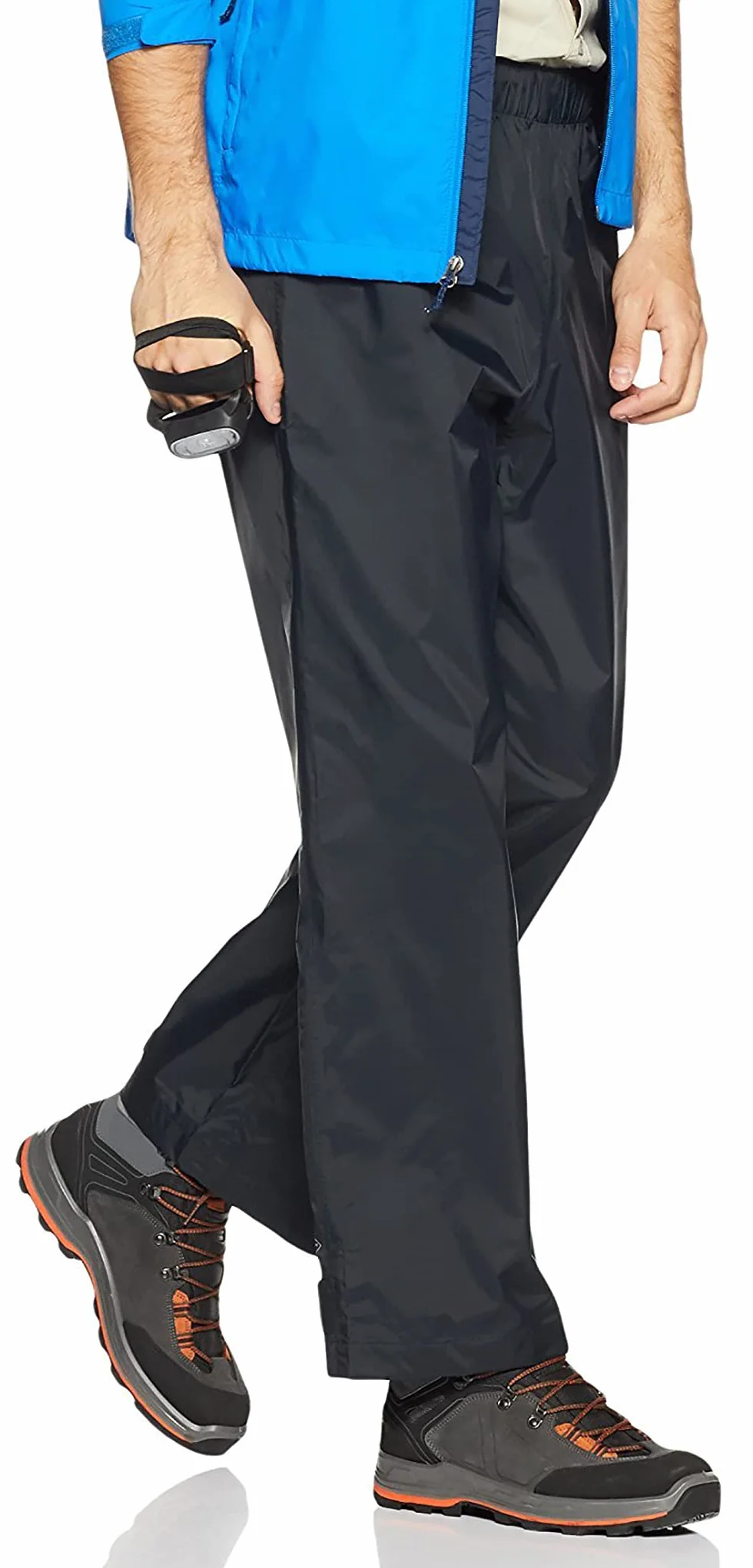 KOUDYEN Męskie spodnie przeciwdeszczowe na rower, wodoodporne, oddychające, wiatroszczelne, spodnie outdoorowe YK5415M-Black-XL