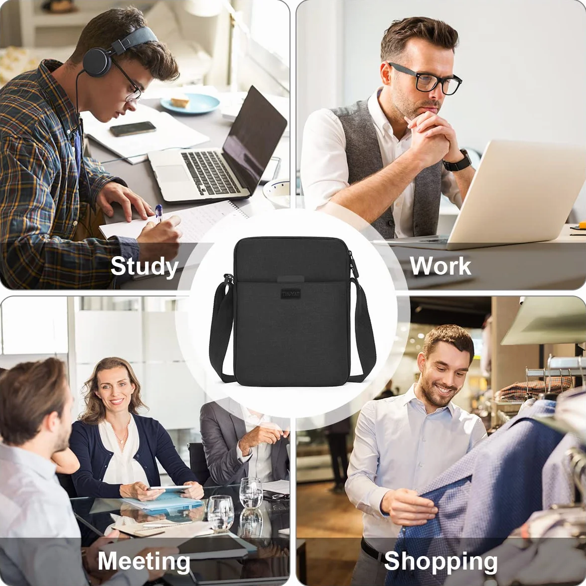 flintronic Męska torba na ramię, wodoodporna torba kurierska z regulowanym paskiem, lekka torba robocza z wieloma kieszeniami, torba crossbody, do pracy, na zakupy, do szkoły, podróży, codziennego