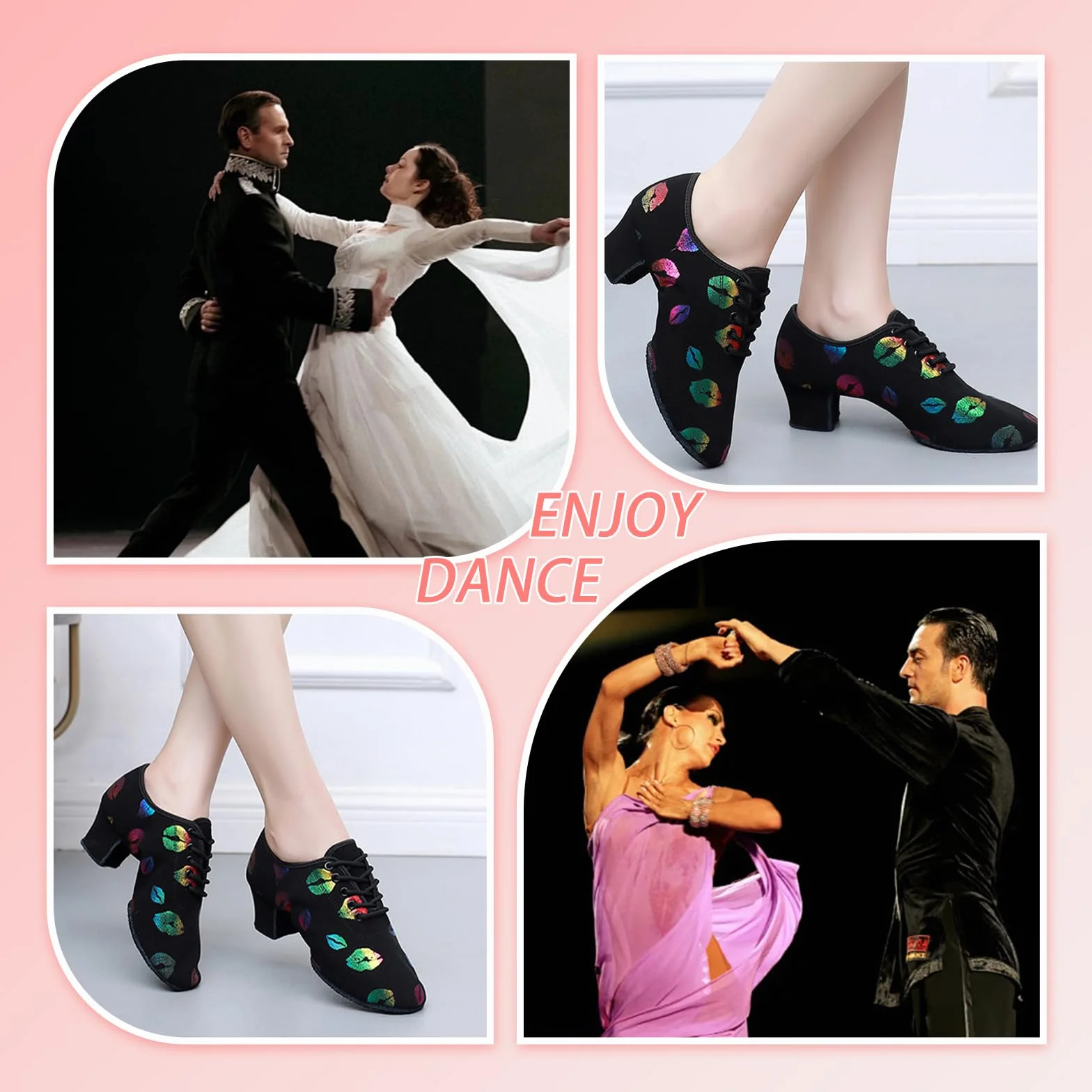 Inlefen Damskie buty do tańca latynoamerykańskiego dziewczyny Tango Sasha Jazz Taniec nowoczesne buty do tańca damskie buty do tańca 5 cm Oxford Cloth profesjonalne buty do tańca