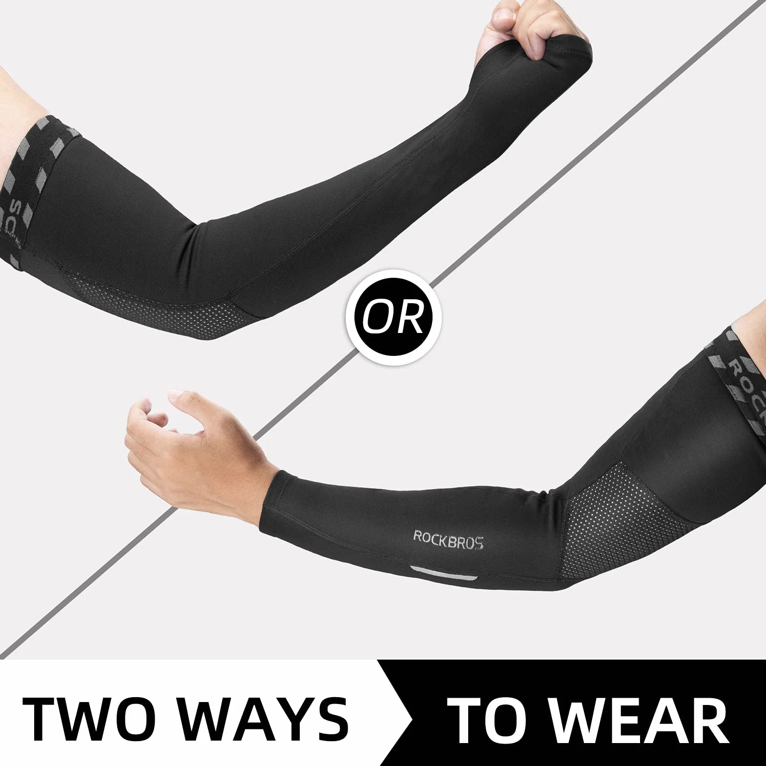 ROCKBROS Rękawy Unisex Rękawy Naramienne Antypoślizgowe Ocieplacze na Ręce ochrona Przed Słońcem UV Wiatroodporny Ciepły do ​​Jazdy na Rowerze Piesze Wycieczki Bieganie na Zewnątrz S-3XL