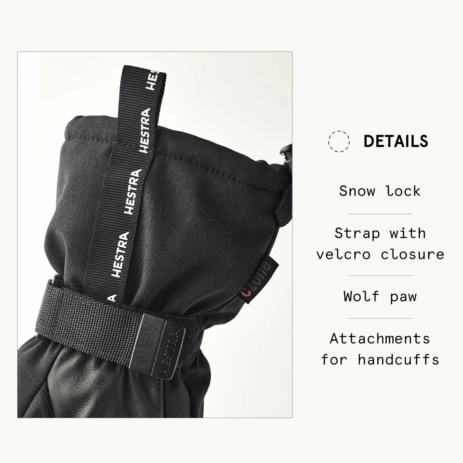 Hestra Unisex CZone Mountain 3-palcowa rękawica, wodoodporna, wiatroszczelna skórzana rękawica do narciarstwa alpejskiego dla mężczyzn i kobiet