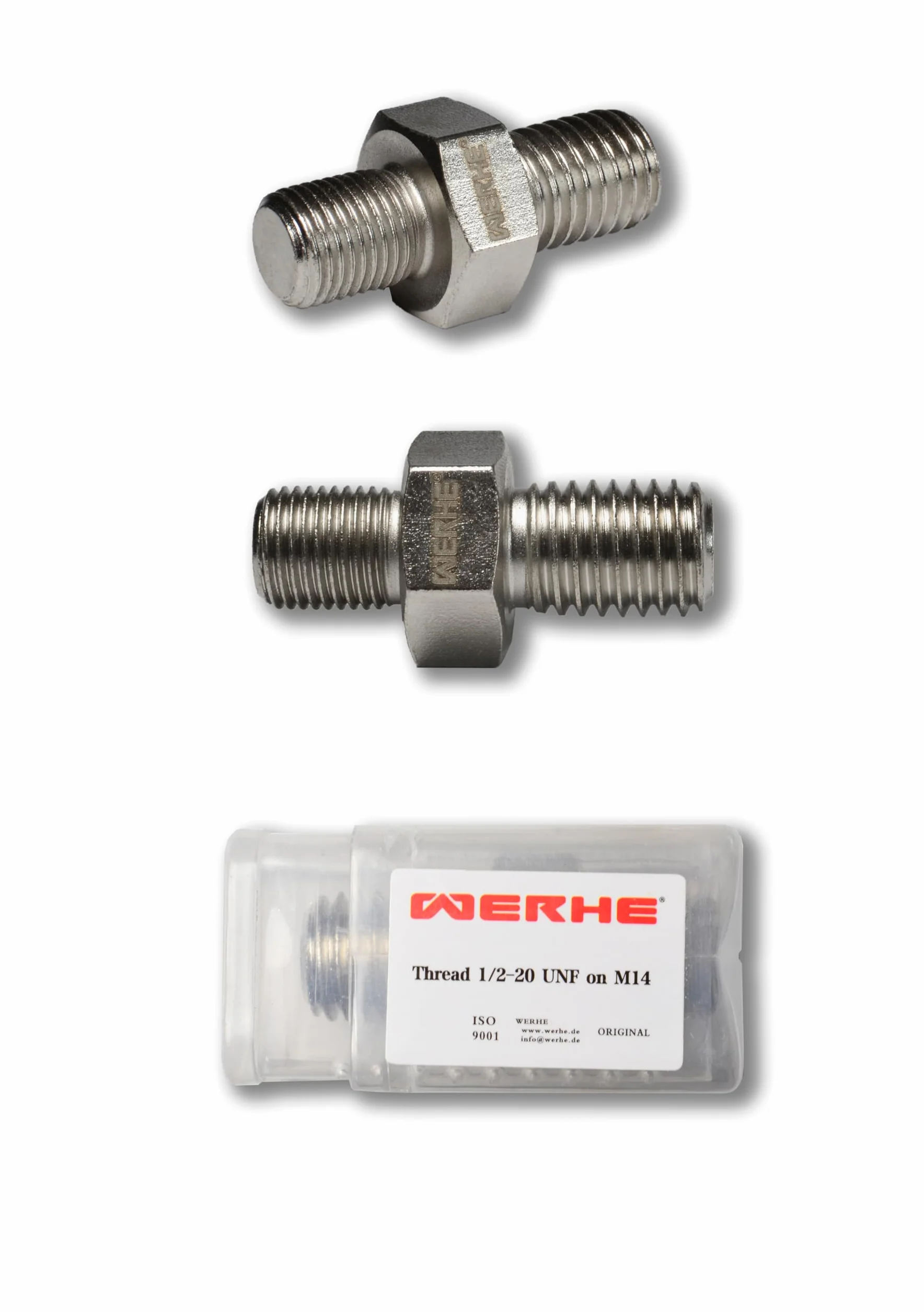 Adapter gwintowy WERHE® 1/2-20UNF i gwint zewnętrzny M14 - do mieszadeł i uchwytów wiertarskich