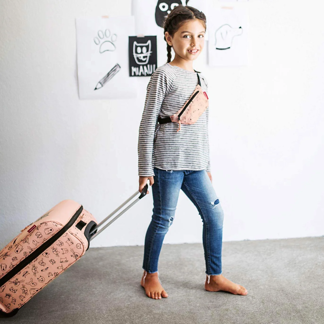 Reisenthel Trolley XS Bagaż Dziecięcy 43 cm Koty i Psy Róża