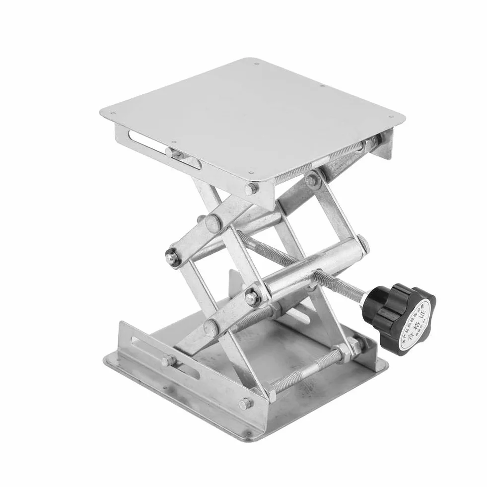Podnośnik Laboratoryjny ze Stali Nierdzewnej, Platforma Podnosząca, Stojak Nożycowy do Eksperymentów Naukowych, 100 x 100 mm