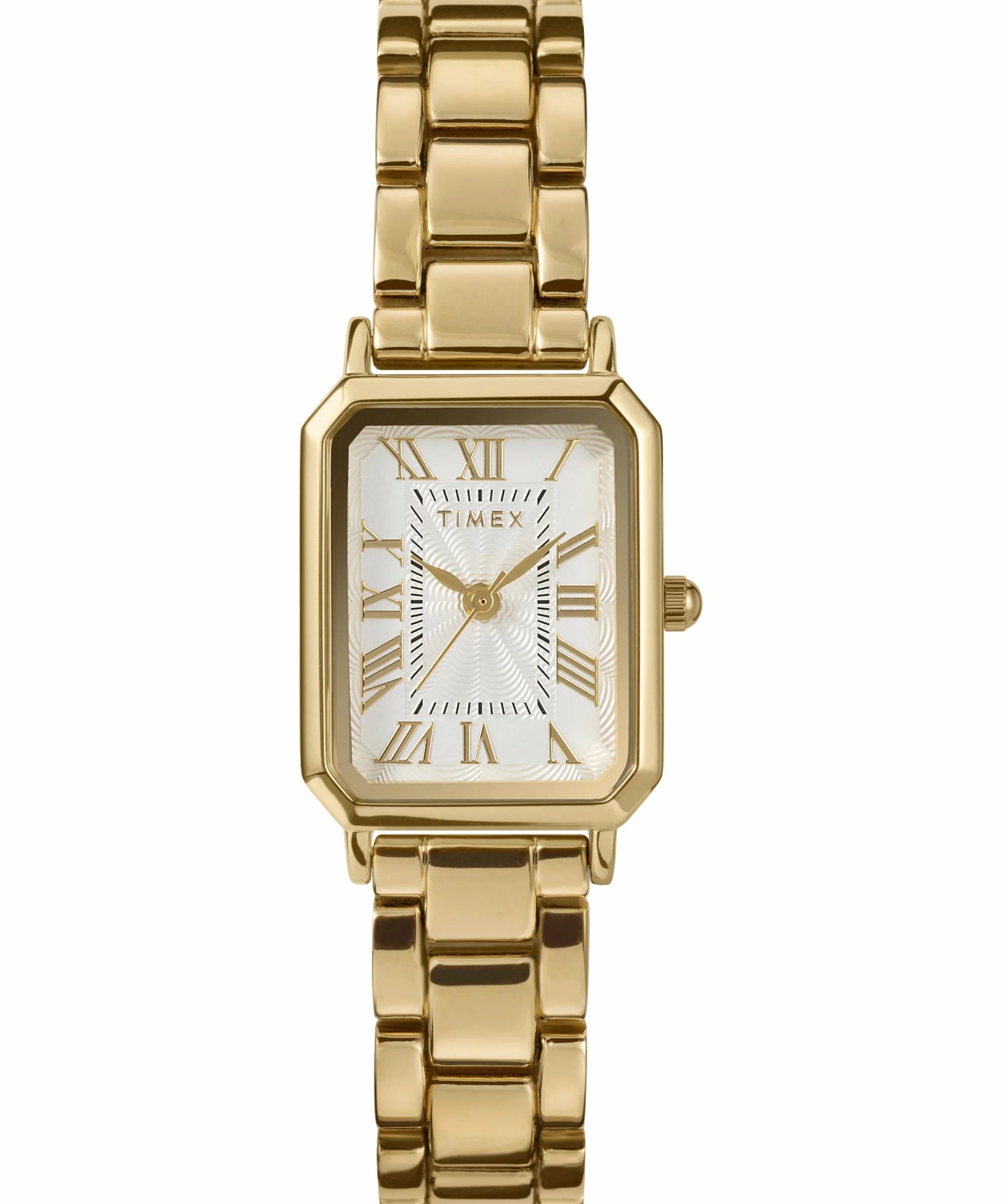 Timex Zegarek Damski Trend 21 mm Złoty Pasek Biała Tarcza TW2Y01200
