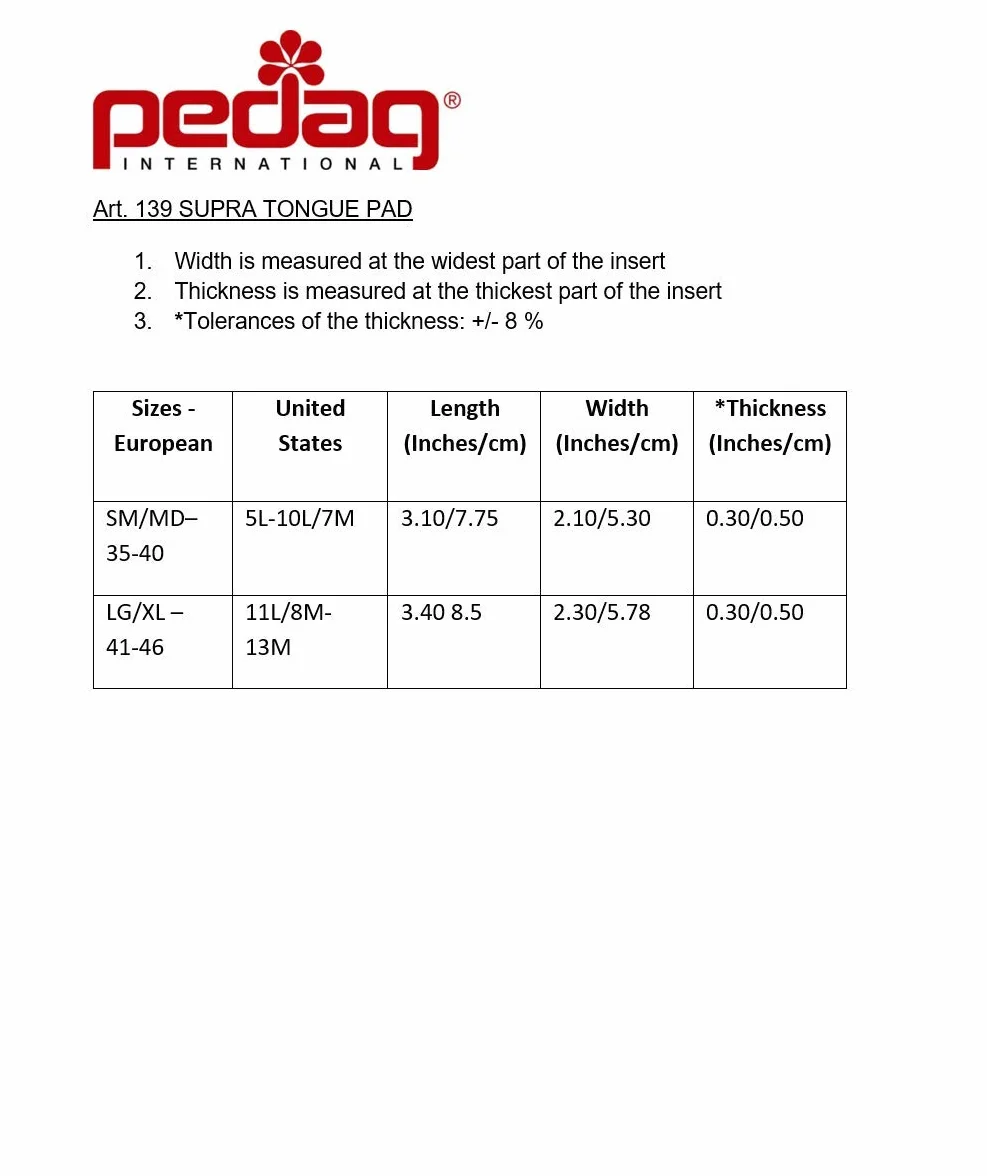 Pedag Supra Leder-Laschenpolster Memory Schaum Brązowy Large X-Large