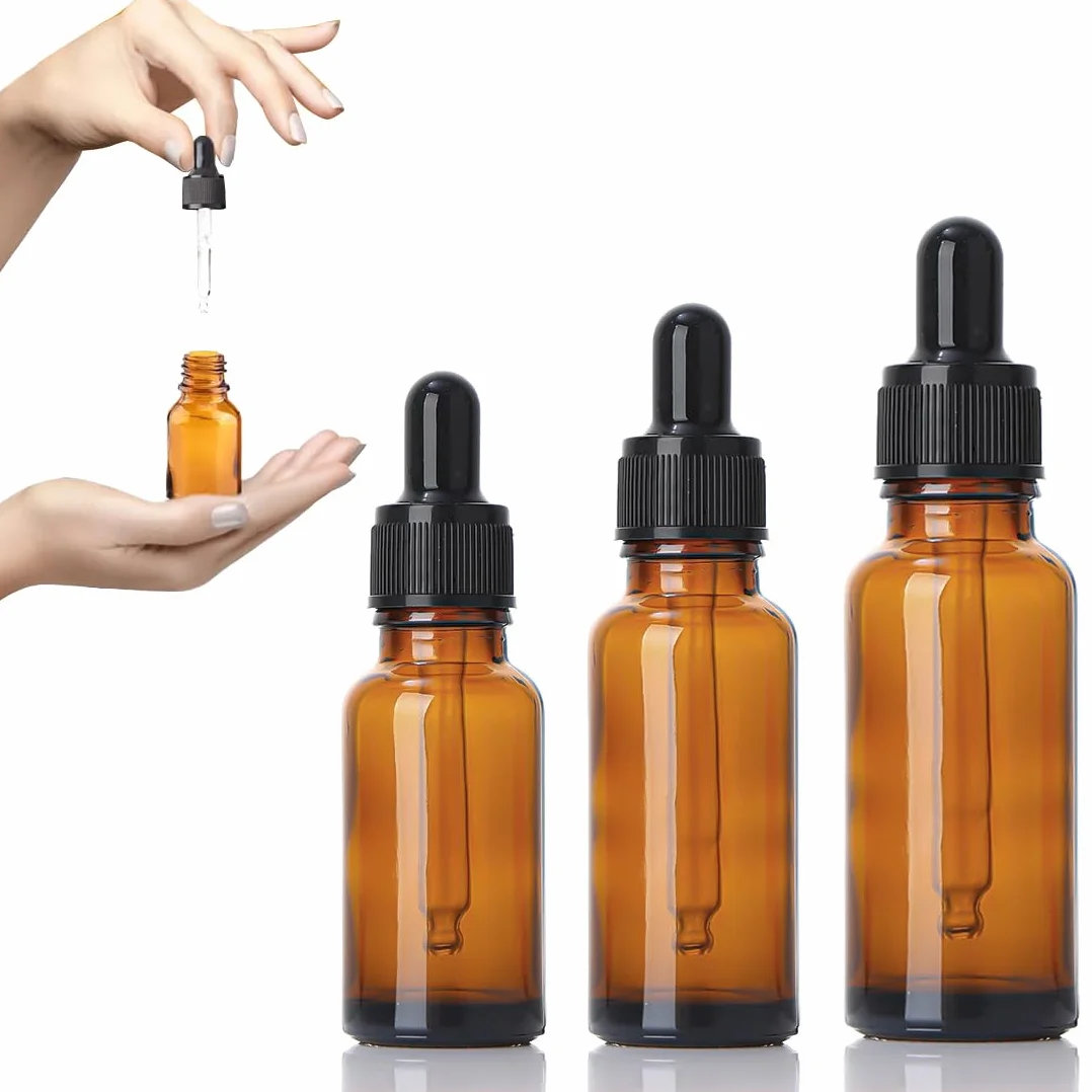 Szklane butelki z zakraplaczem, 20/30/50 ml, szklane butelki z zakraplaczem, pipeta z zakraplaczem, wielokrotnego użytku, do laboratorium, olejków eterycznych, aromaterapii, perfum (20/30/50 ml)
