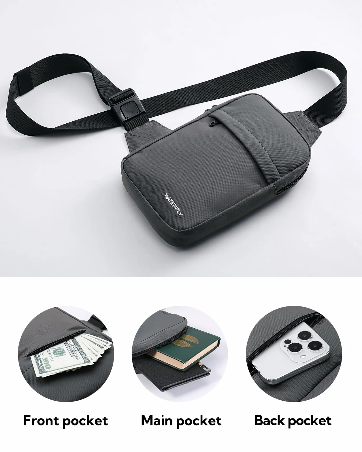 Waterfly Torba crossbody na ramię mała podróżna damska męska