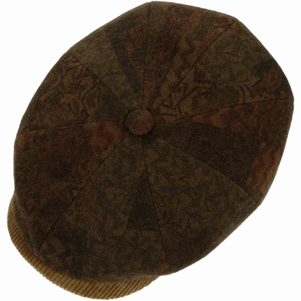 Stetson Hatteras Dark Paisley płaska czapka z daszkiem, męska czapka balonowa, wyprodukowana w UE, z daszkiem, jesień-zima, jesień, zima, rozmiar XXL (62-63 cm), brązowa