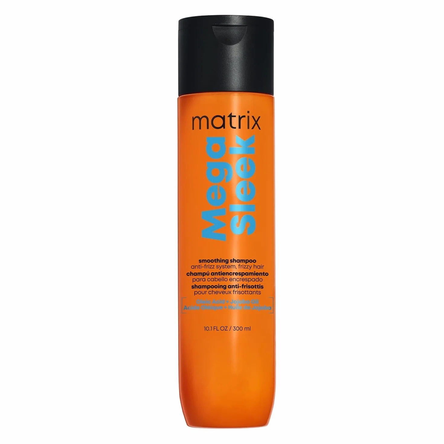 Matrix Mega Sleek szampon wygładzający przeciw puszeniu się, profesjonalna formuła, do wszystkich rodzajów włosów perwersyjnych, bez siarczanów, oczyszcza, dyscypliny i ochrony przed wilgocią, 300 ml