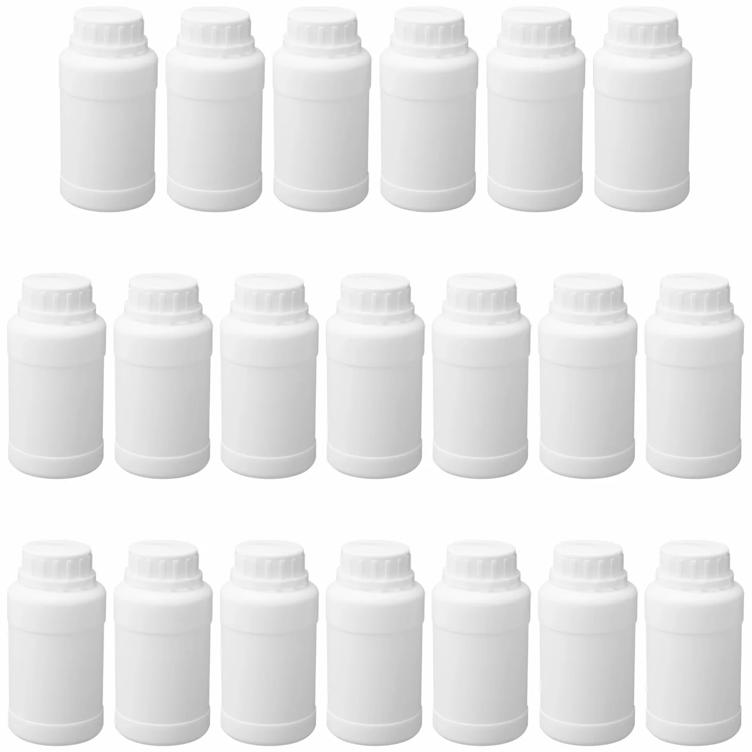 Othmro 20 szt. plastikowych butelek 250 ml, laboratoryjna butelka na odczynniki chemiczne, długość 119 mm szeroka butelka na odczynnik laboratoryjny, pojemnik do przechowywania próbek do