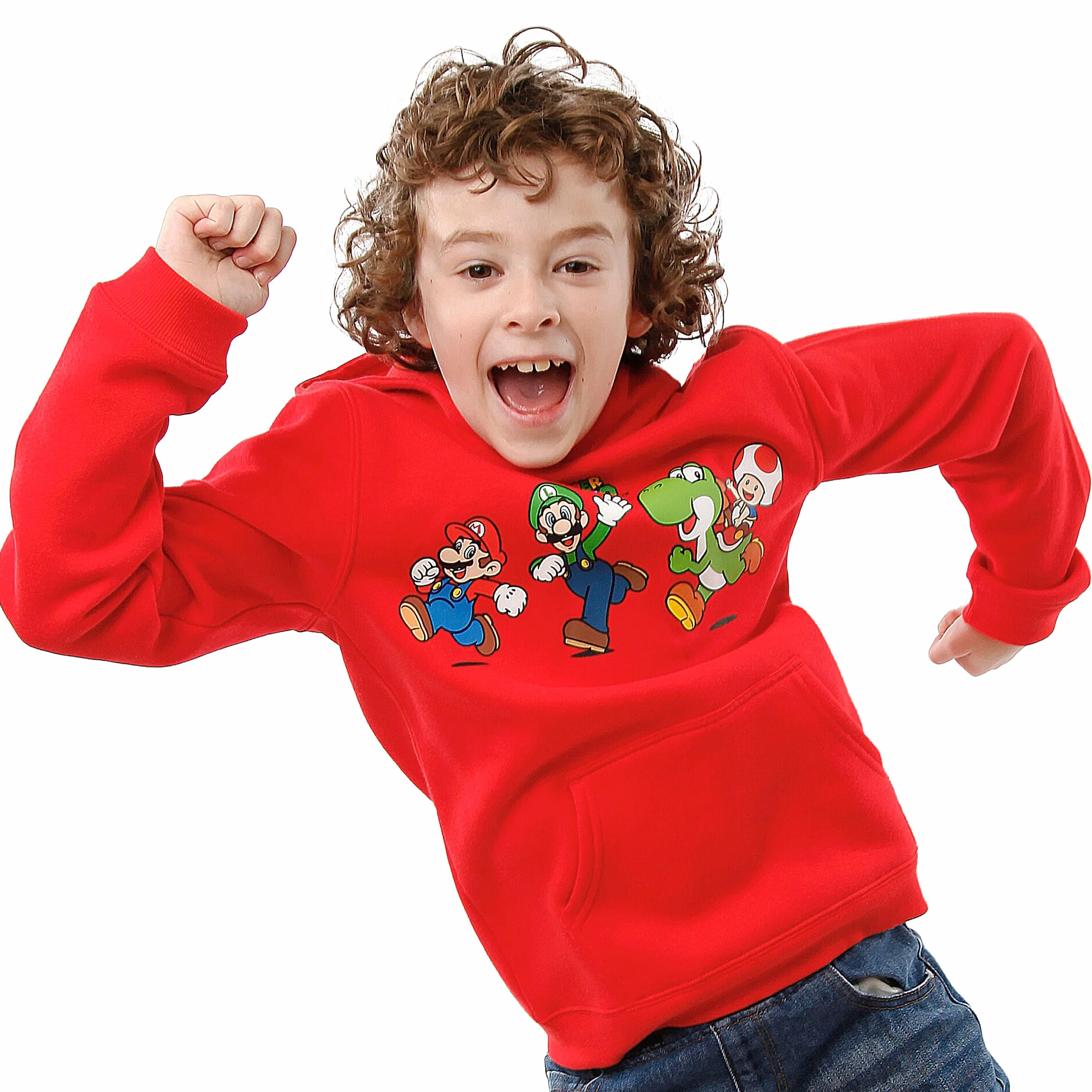 Bluza z kapturem Super Mario | Chłopięca bluza z kapturem Mario i Luigi | Bluzy chłopięce Yoshi | Oficjalne towary Mario