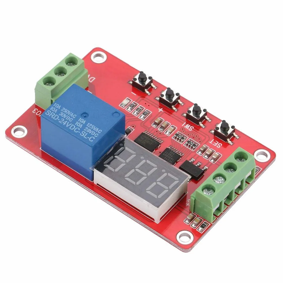 Cyfrowy komparator okiennego napięcia, wielofunkcyjny regulator napięcie, czerwony DVB01, cyfrowy pomiar 12 V/24 V, ochrona przed zbyt niskim napięciem (24 V)