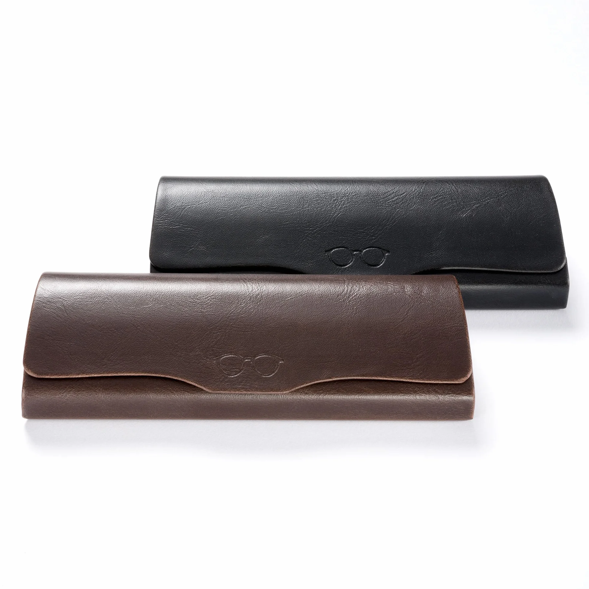 FEFI Klasyczne etui na okulary w stylu vintage ze skóry - Hardcase - w tym wysokiej jakości ściereczka do czyszczenia okularów
