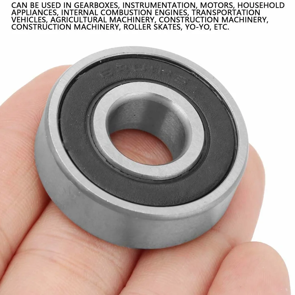10 sztuk łożysk kulkowych 6201-RS, stalowe łożyska kulkowe zwykłe 12 mm do przekładni, przyrządów, silników, sprzętu AGD, silników spalinowych, pojazdów transportowych, maszyn rolniczych