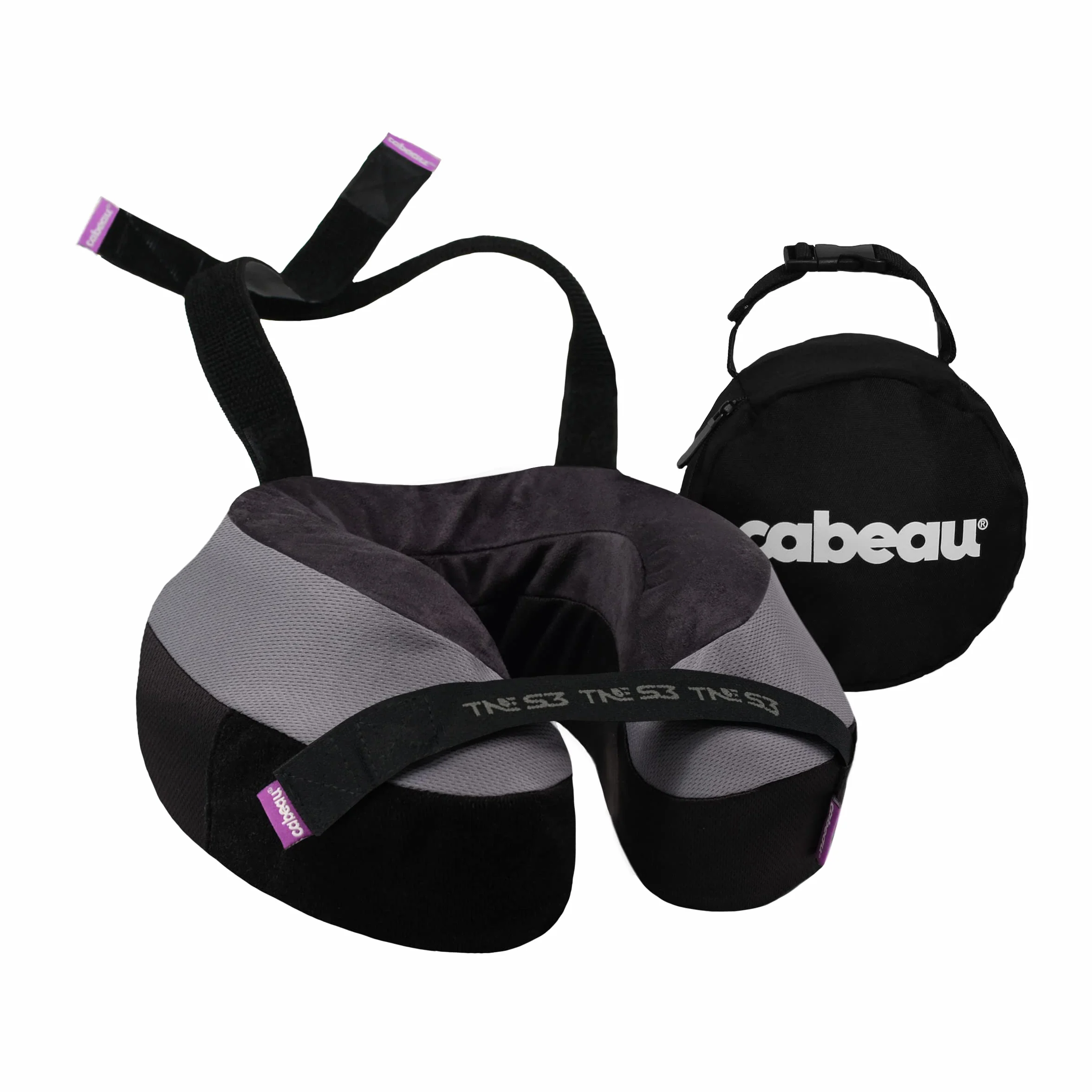 Cabeau Evolution TNE S3 poduszka podróżna – poduszka pod kark na podróż – poduszka samolotowa z pianki memory – poduszka pod kark z paskiem mocującym – wsparcie w podróży, domu, biurze i podczas gier