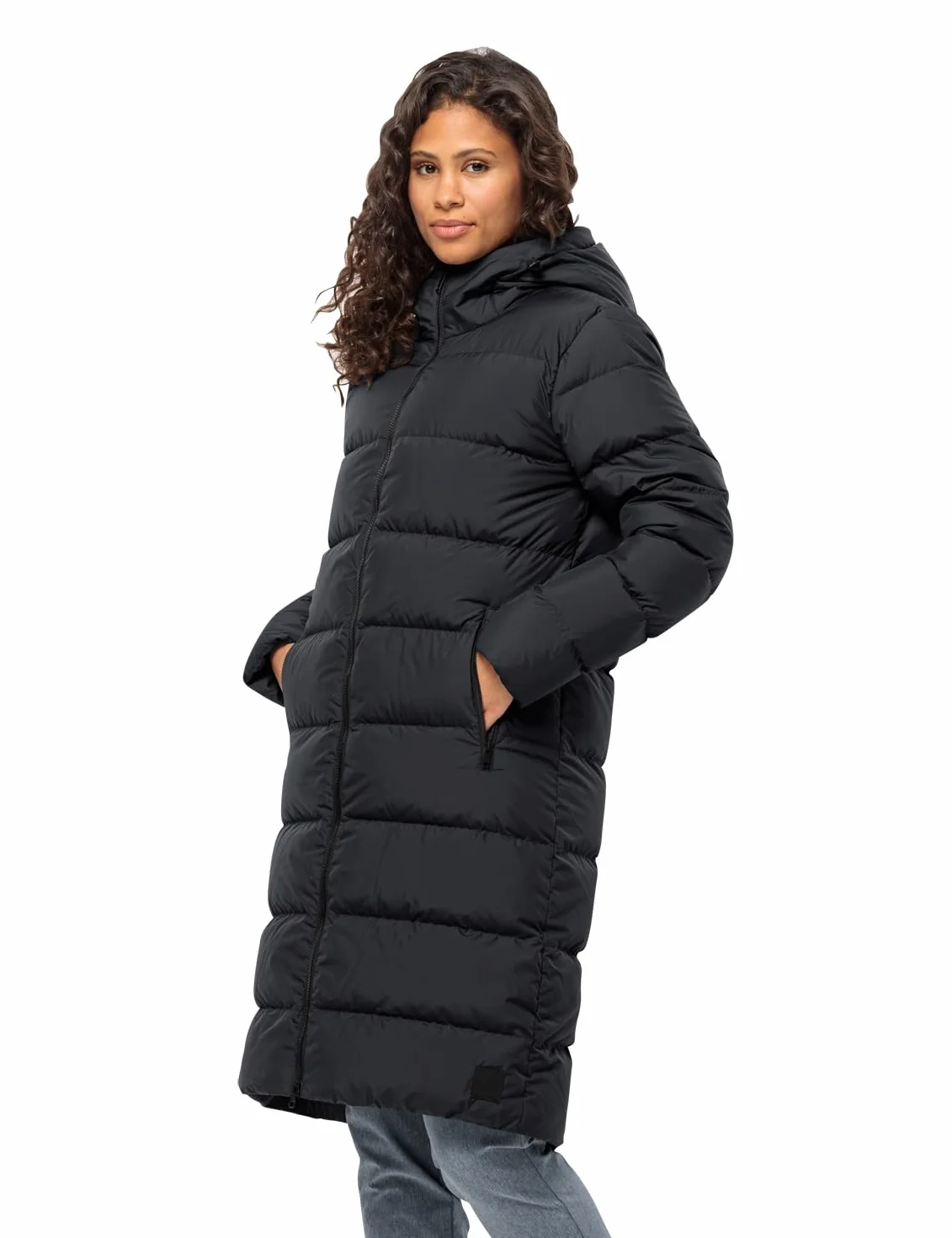 Jack Wolfskin Frozen Palace Coat damska parka puchowa, czarna, M