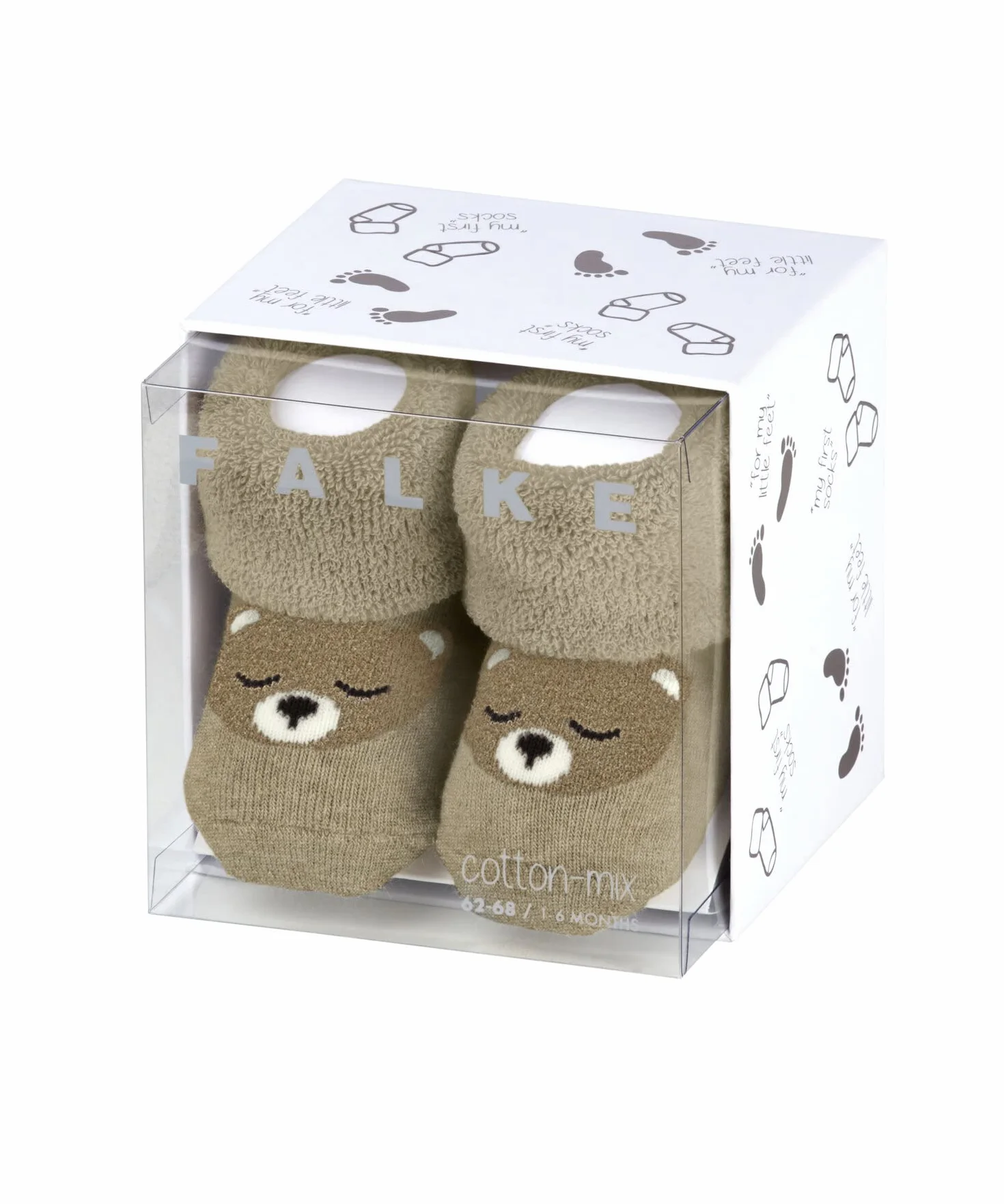 FALKE Uniseks - niemowlęta Skarpety Baby Bear B So Bawełna na prezent 1 Para, Beżowy Sand Melange 4650, 62-68