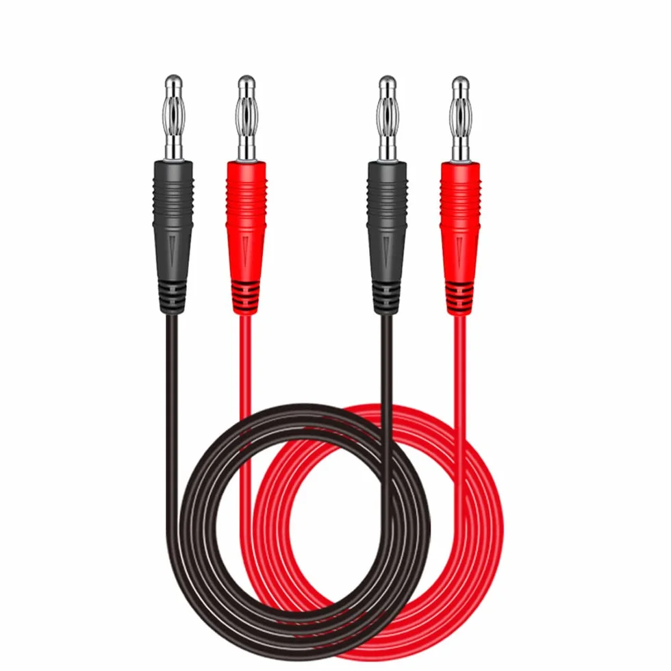 DollaTek 2 szt. P1041 4 mm wtyczka bananowa do wtyczki bananowej multimetr kabel testowy elektroniczny przed?u?acz przewodów testowych - czerwony + czarny