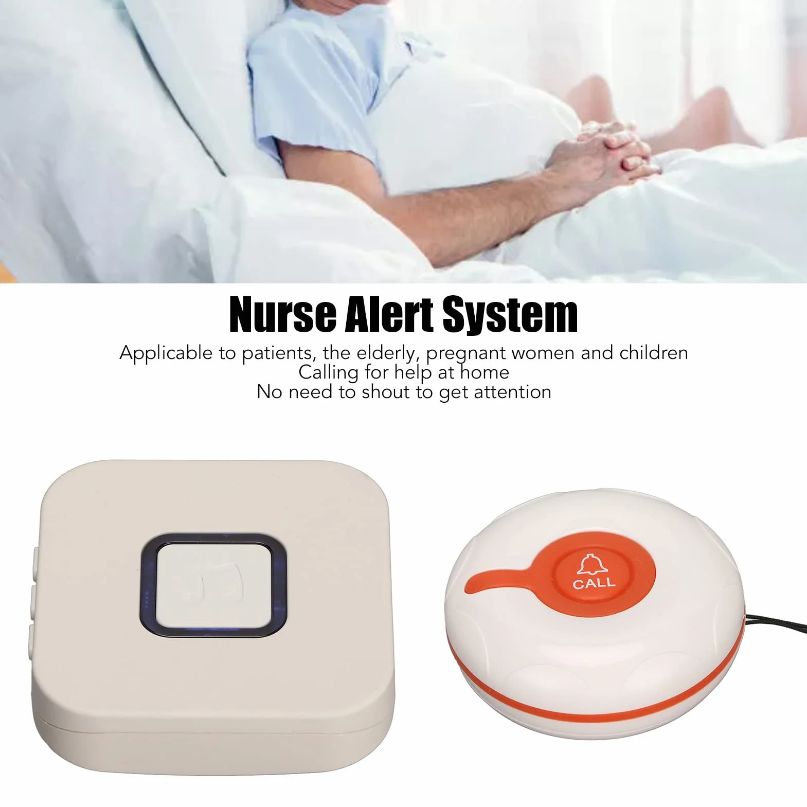Pager Opiekuna, Awaryjny System Pagera do Monitorowania Starszych Dzieci, 1 Odbiornik z wtyczką i 1 Przycisk Wywołania Opiekuna, Transmisja na Duże Odległości 330 M