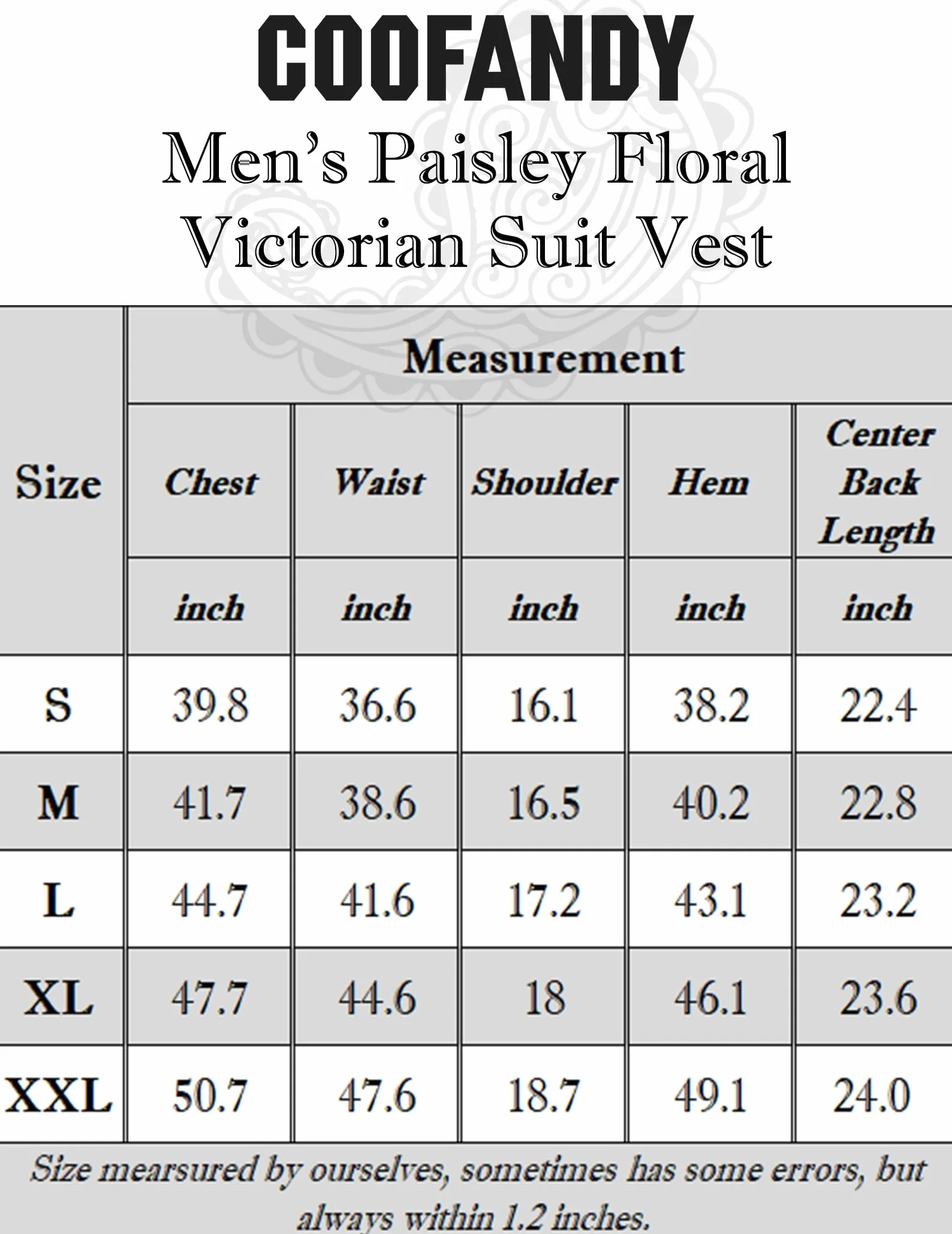 COOFANDY Men Suit Vest Paisley Floral Steampunk Vest Tuxedo Vests Formal Waistcoat with Notch Lapels Wine Red, Medium