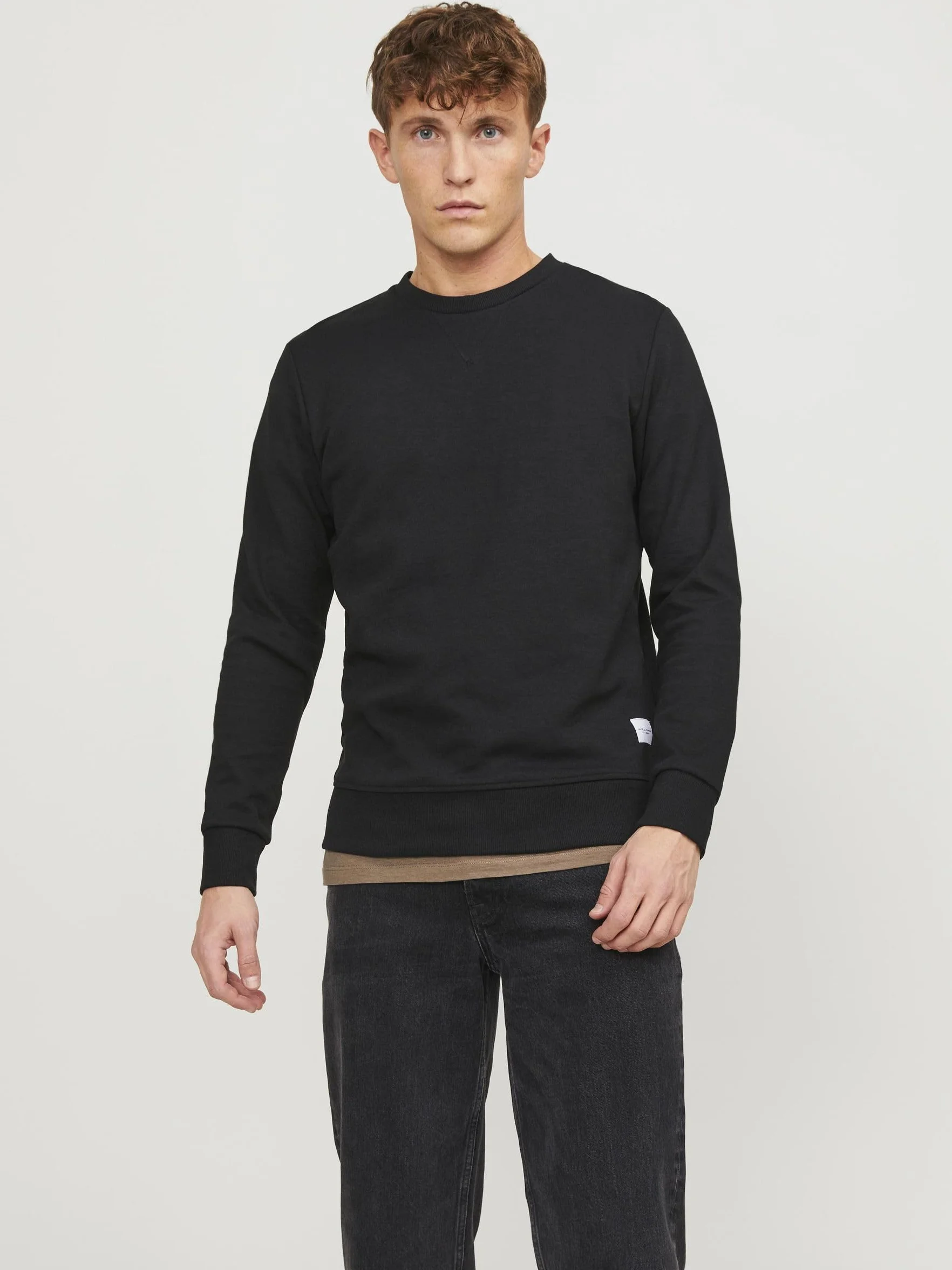 Jack & Jones Mężczyźni Jjebasic Sweat Crew Neck Noos Bluza, Czarny, XL