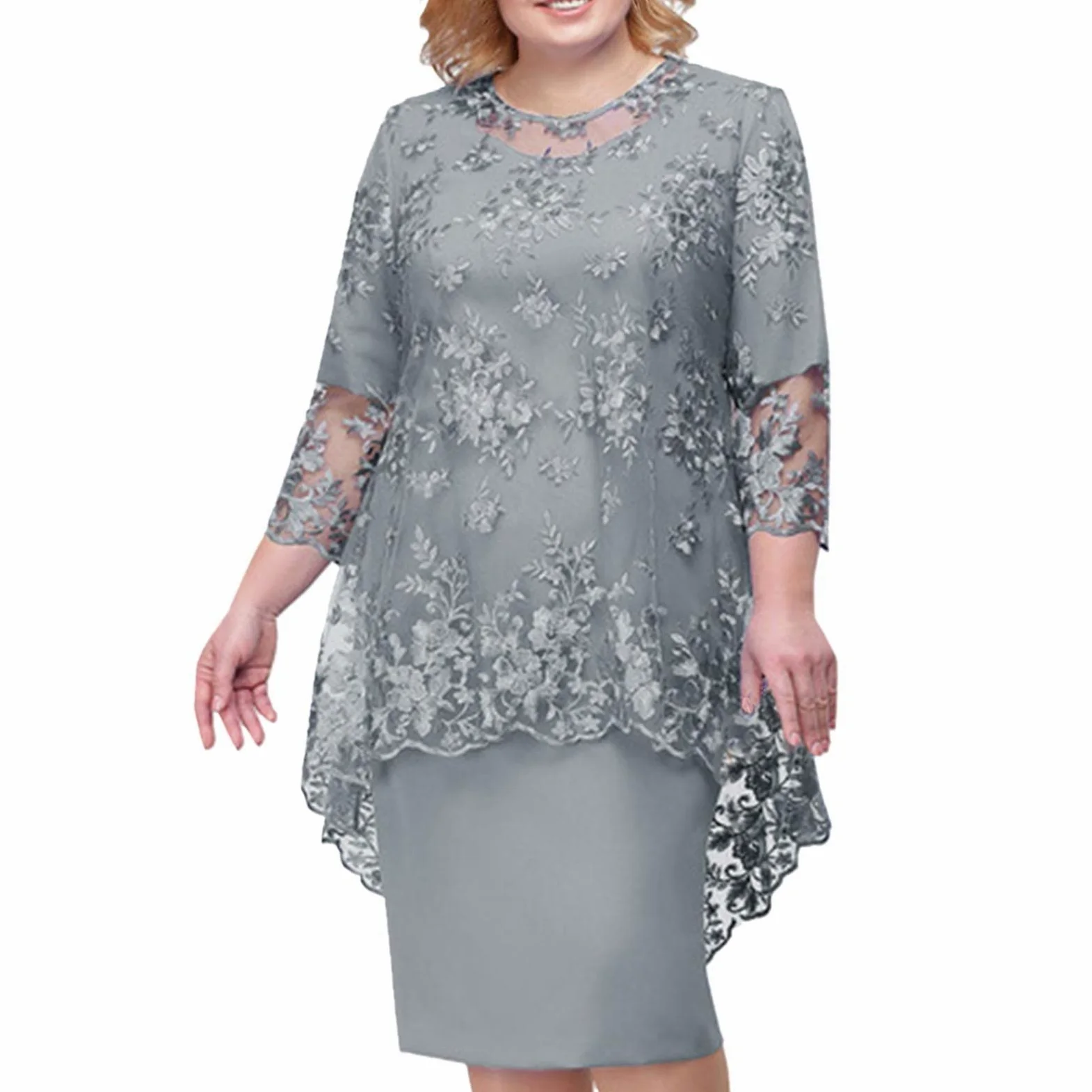 Elegancka koronkowa sukienka wieczorowa z haftem z półrękawem damskie sukienki na co dzień letnie sukienki dla gości weselnych dla kobiet UK